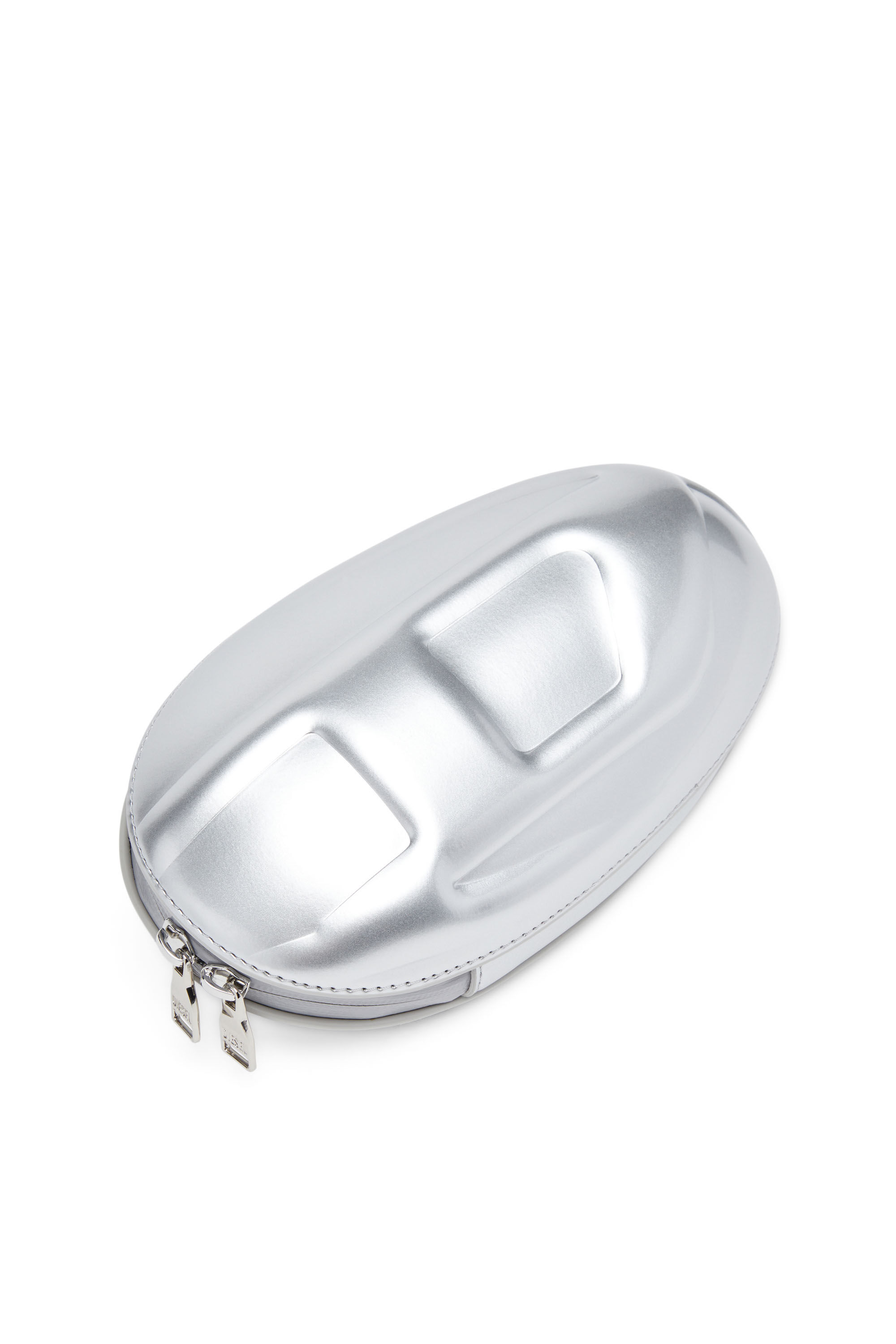 DIESEL 1DR FOLD CLUTCH オーバルD ハンドバッグ クラッチバッグ Women's 1-DR Fold-Structured oval clutch in glossy PU