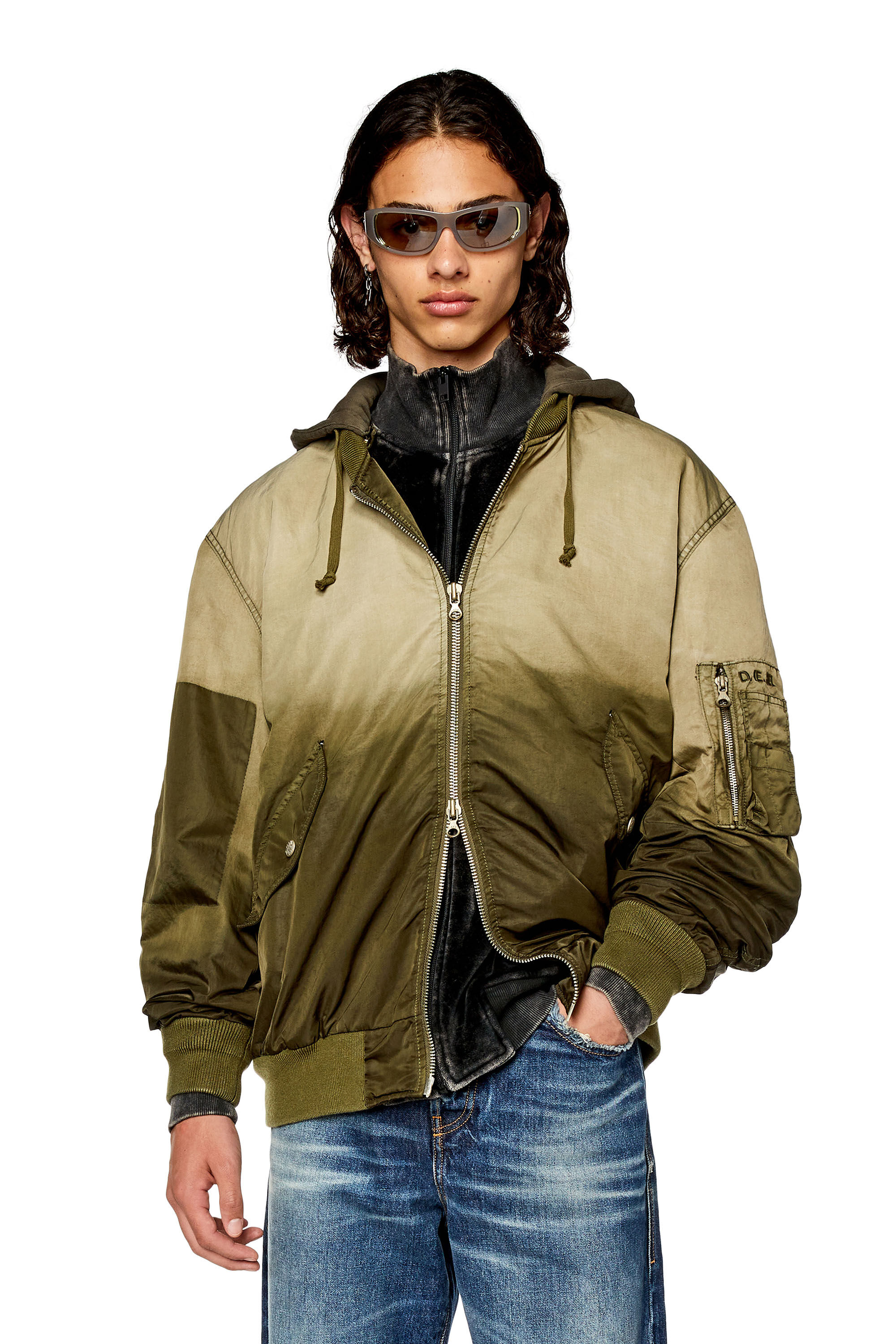 Diesel hooded bomber jacket store