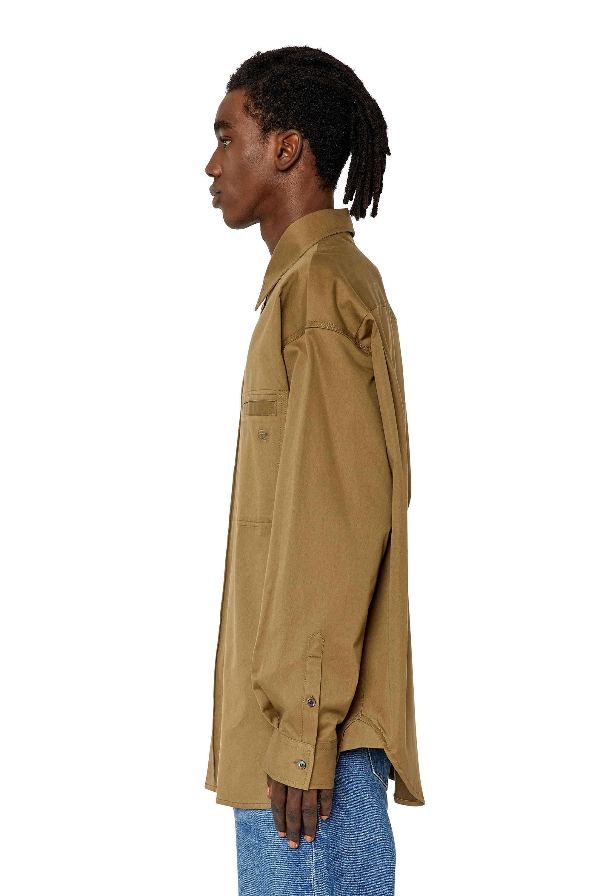 S-DEWNY Man: Oversized shirt with logo embroidery | Diesel