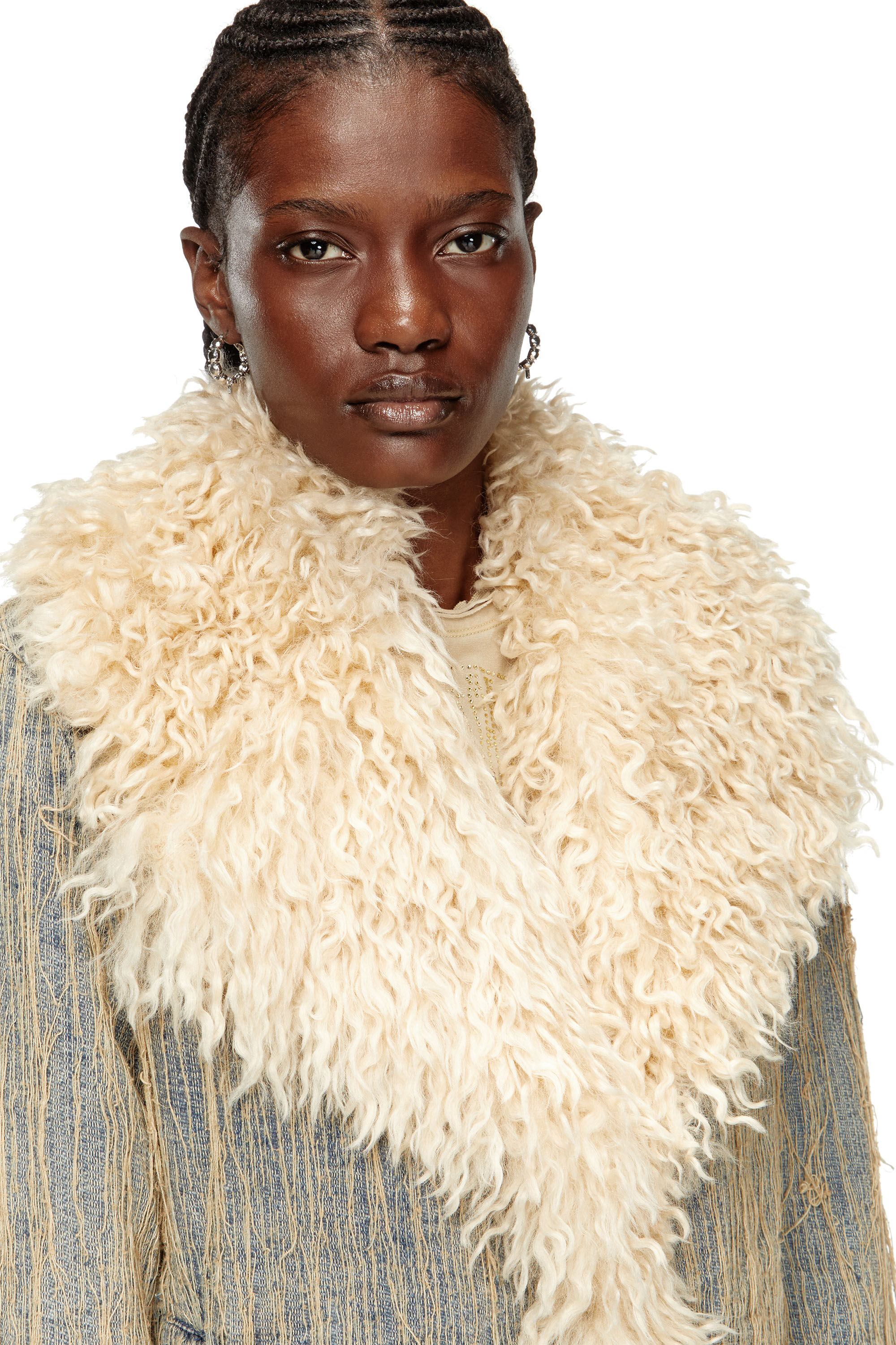 Diesel - DE-ACONIC-S, Woman's Jacket in floating-thread jacquard denim in Medium blue - 4