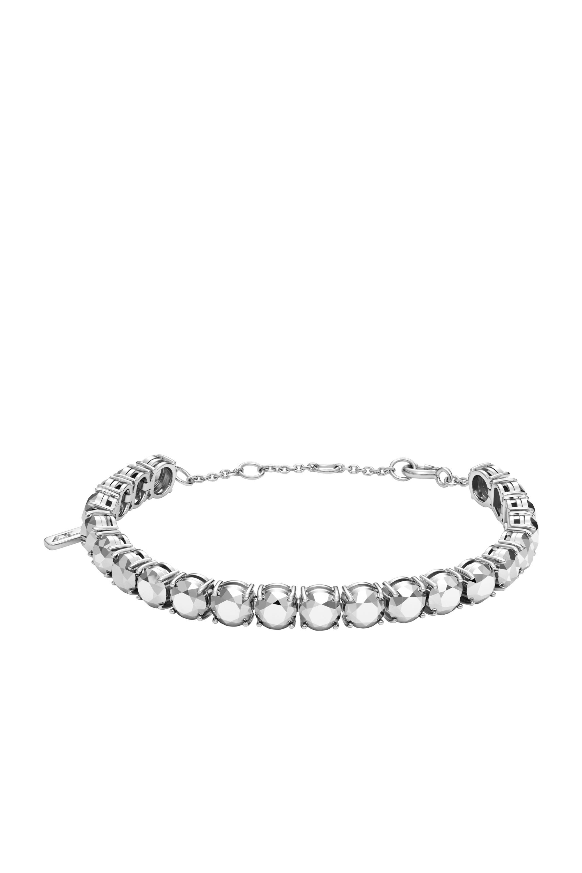 Diesel - DL1354040 STERLING SILVER JEWEL, Pulsera con corte de diamante de plata esterlina Unisex in Plateado - 1