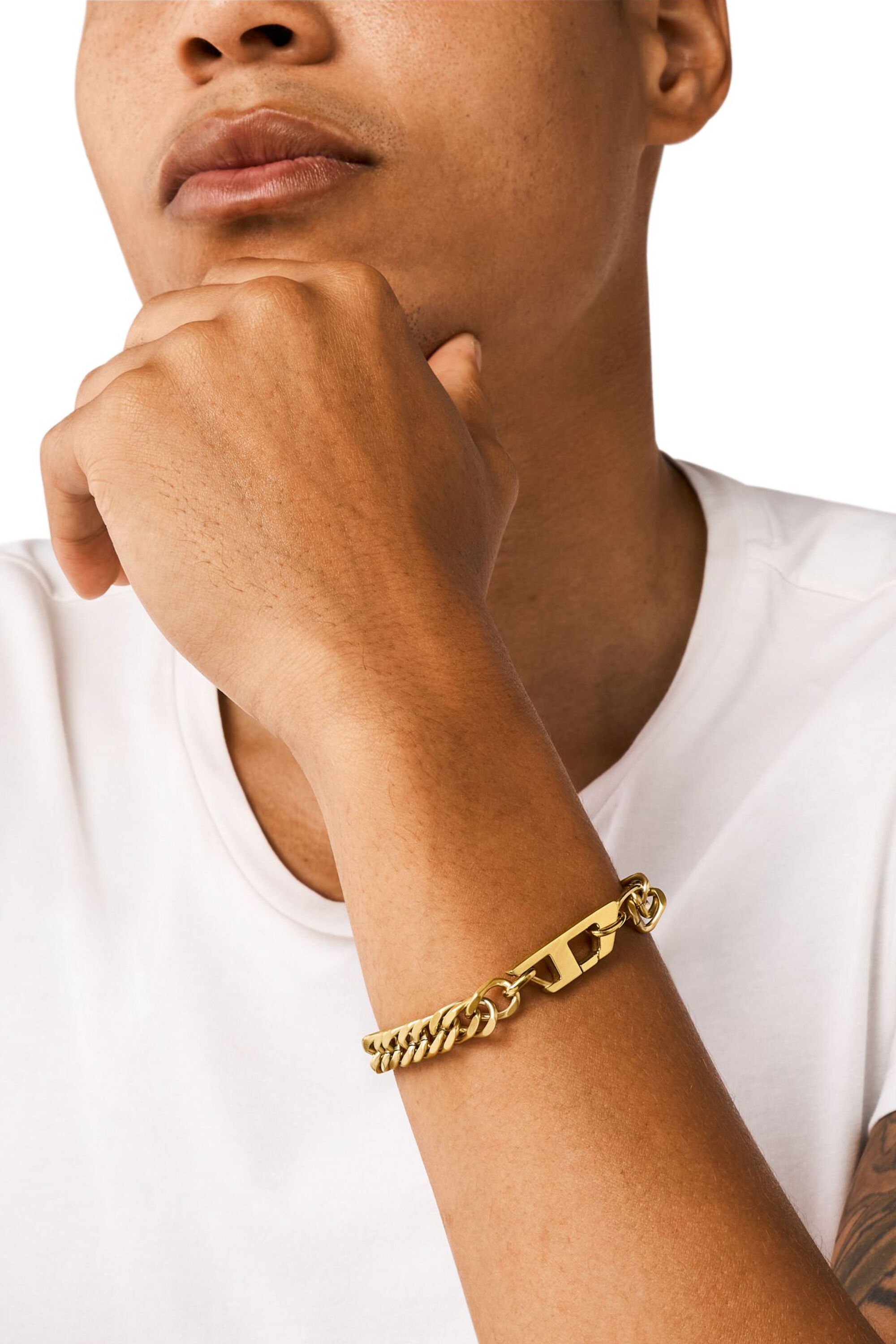 かわいい！ Gold-Tone Matte Women's Stainless Bracelet Chain Steel アクセサリー