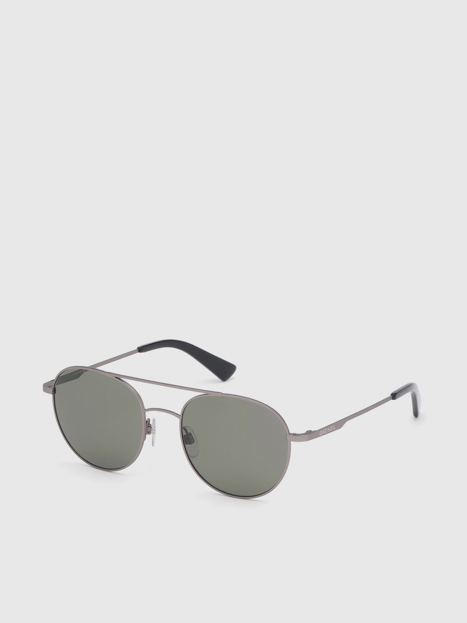 Diesel - DL0286, Unisex's Rounded sunglasses in metal in Dark Beige - 2