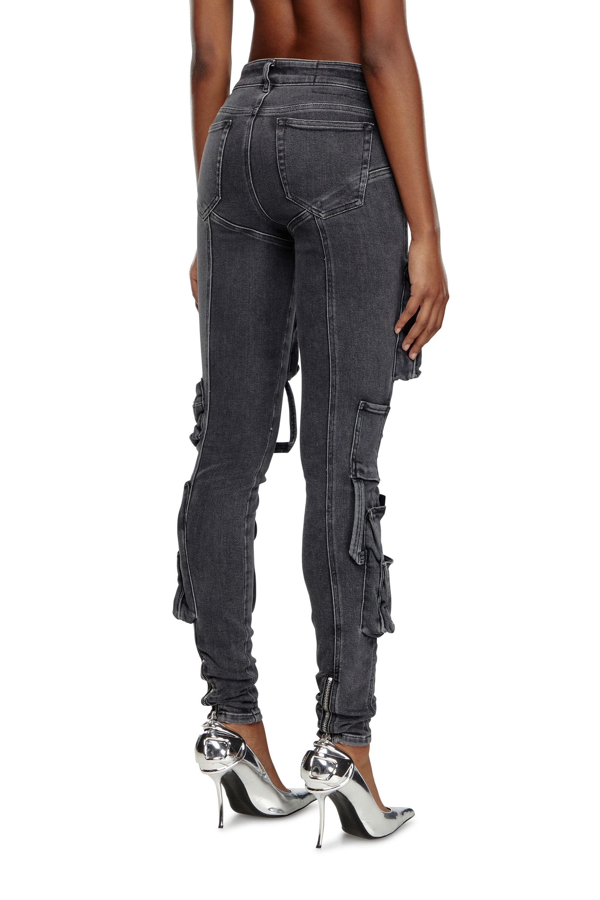 Diesel - Woman's Skinny Jeans 1984 Slandy-High 09F27, Black/Dark grey - 5
