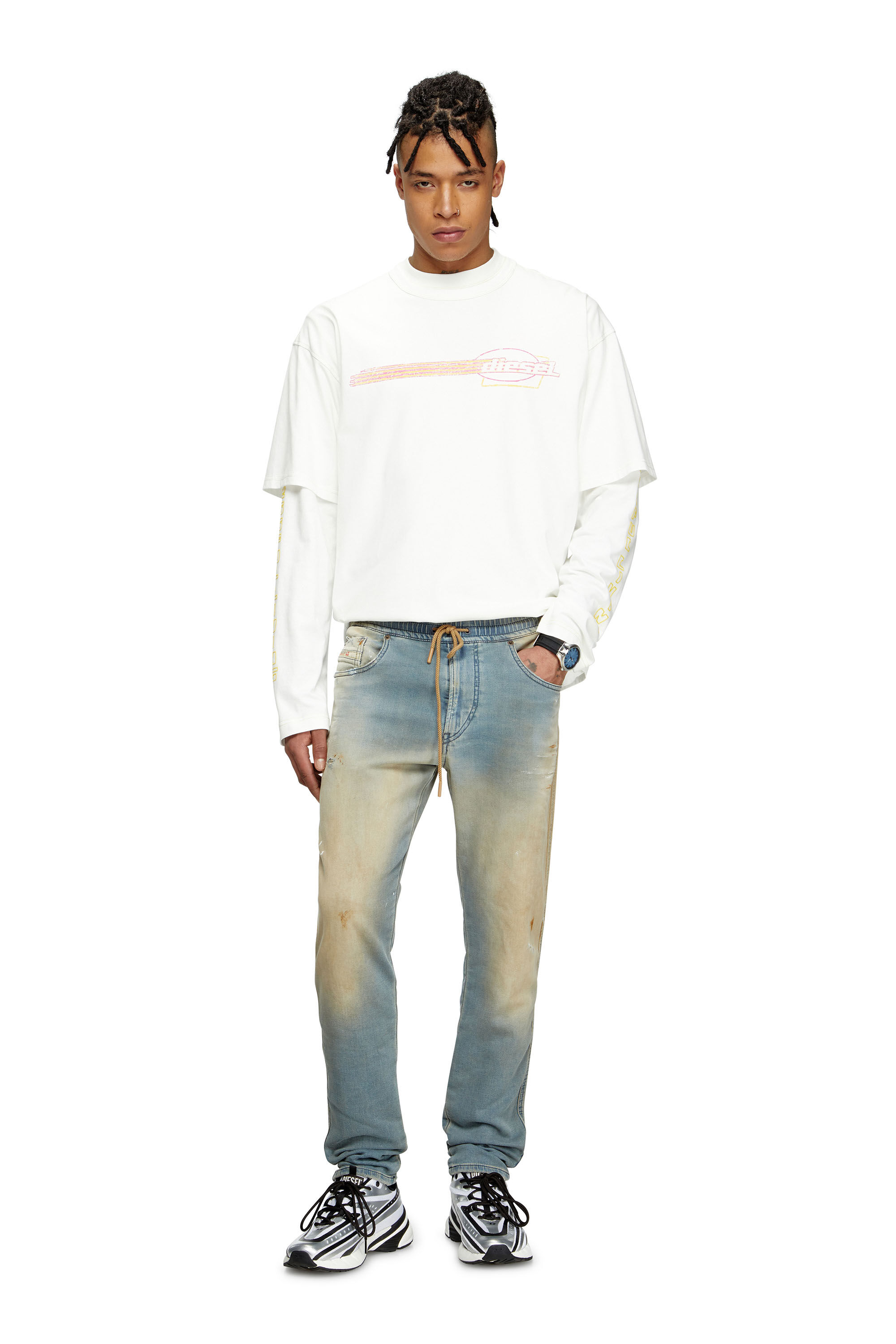 Diesel - Man's Slim 2060 D-Strukt Joggjeans® 068QL, Light Blue - 1