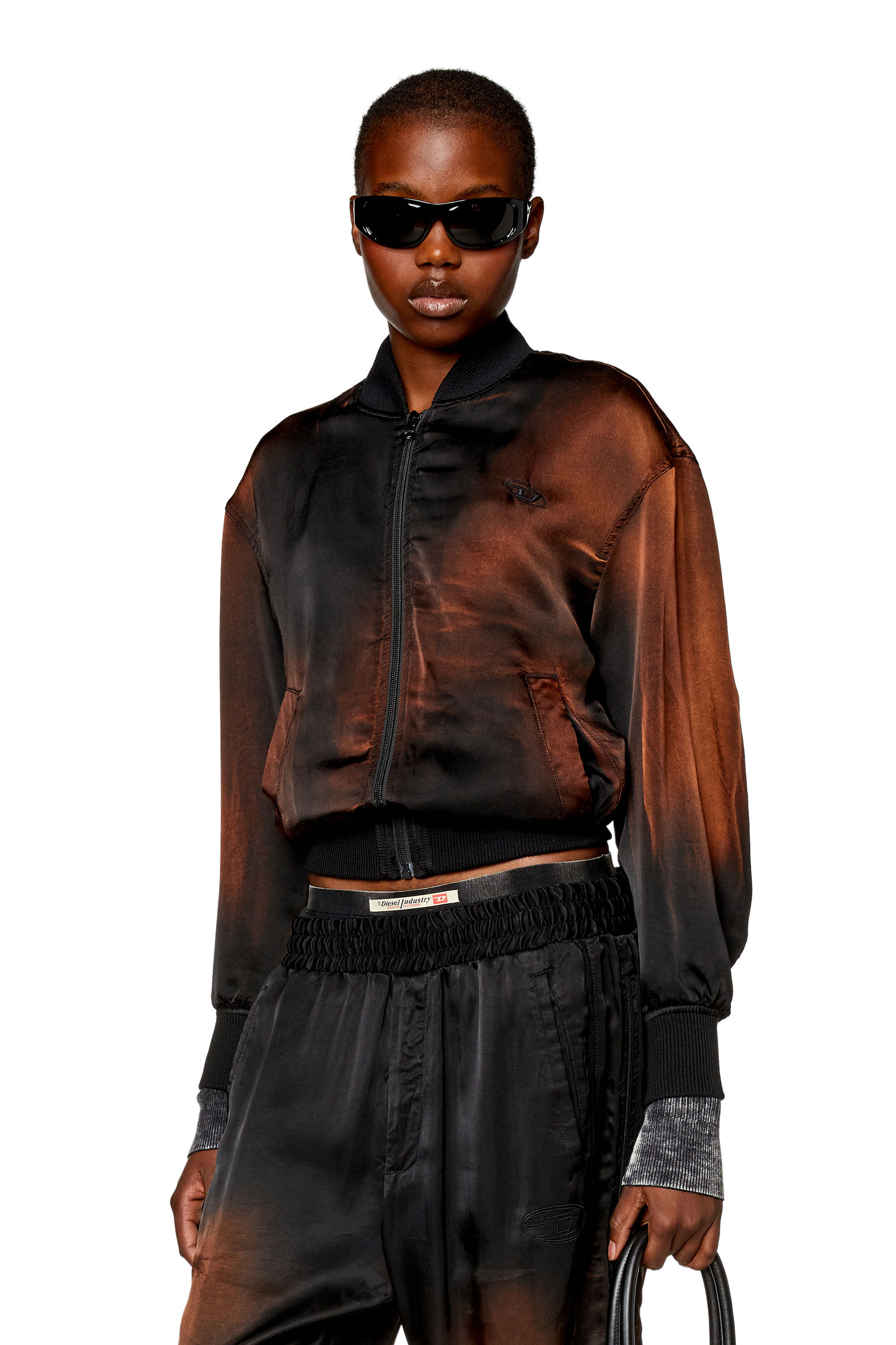 Women's Cropped jacket in fix Denim | Black | Diesel Denim Set