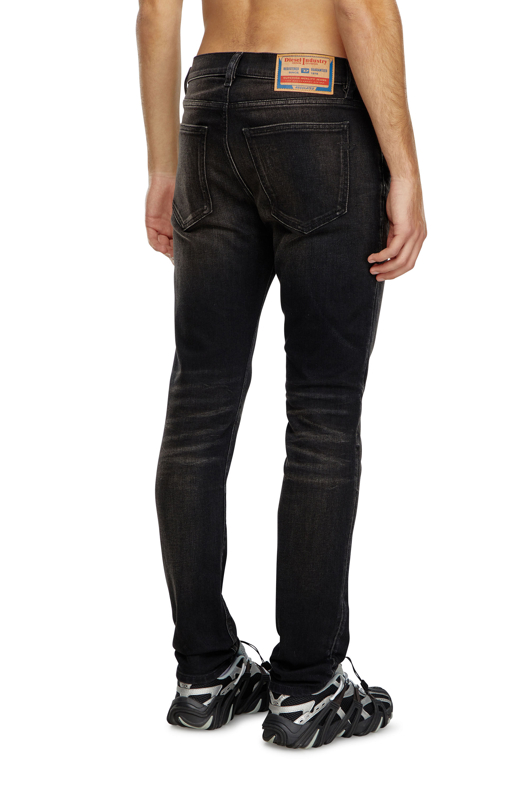 Diesel - Hombre Slim Jeans 2019 D-Strukt 09J53, Negro/Gris oscuro - Image 4