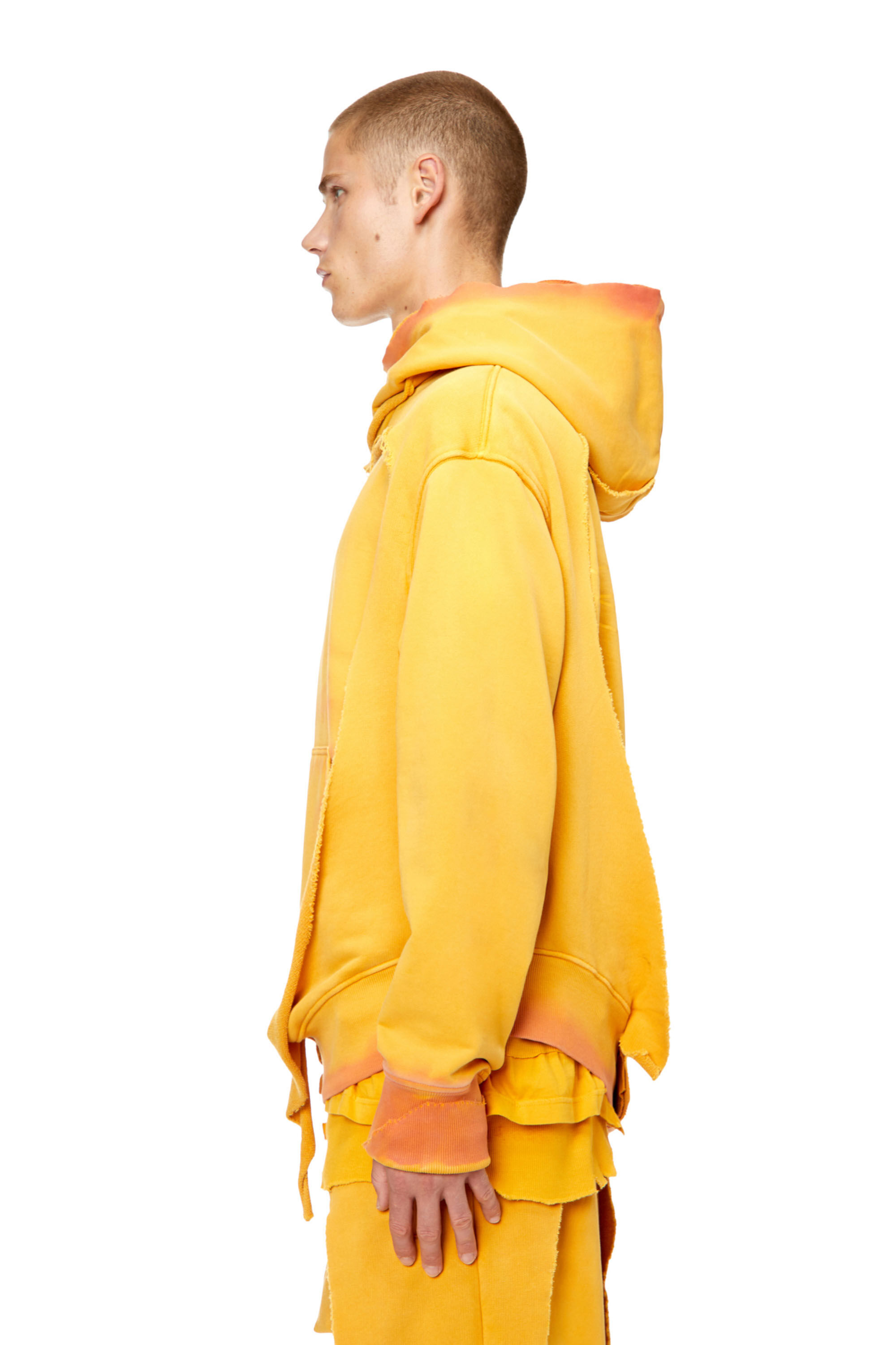 S-STRAHOOP Man: Ripped and dyed dual-layer hoodie | Diesel