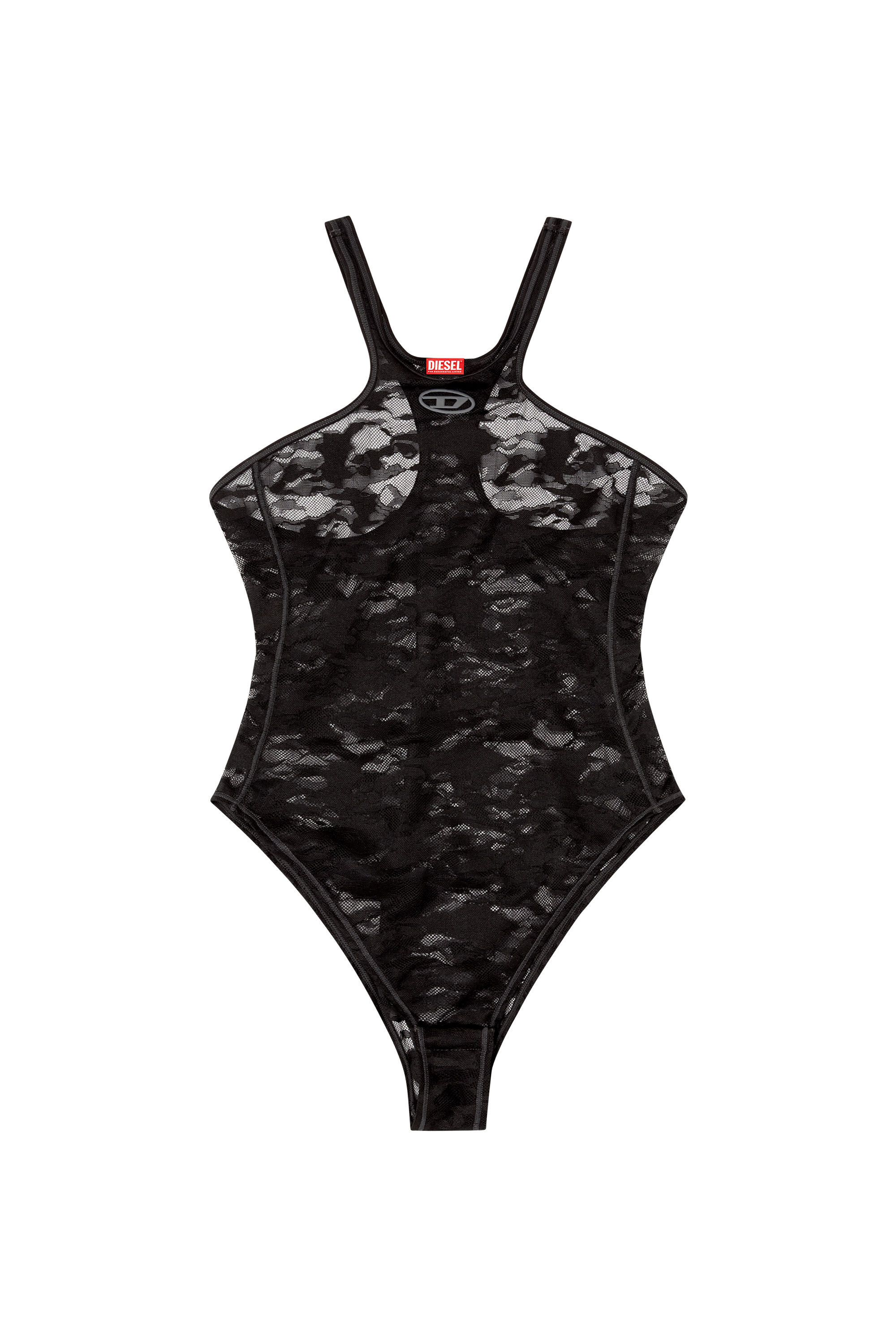 Diesel - CHRISTIE-UTLT, Body de encaje de camuflaje Mujer in Negro - 6