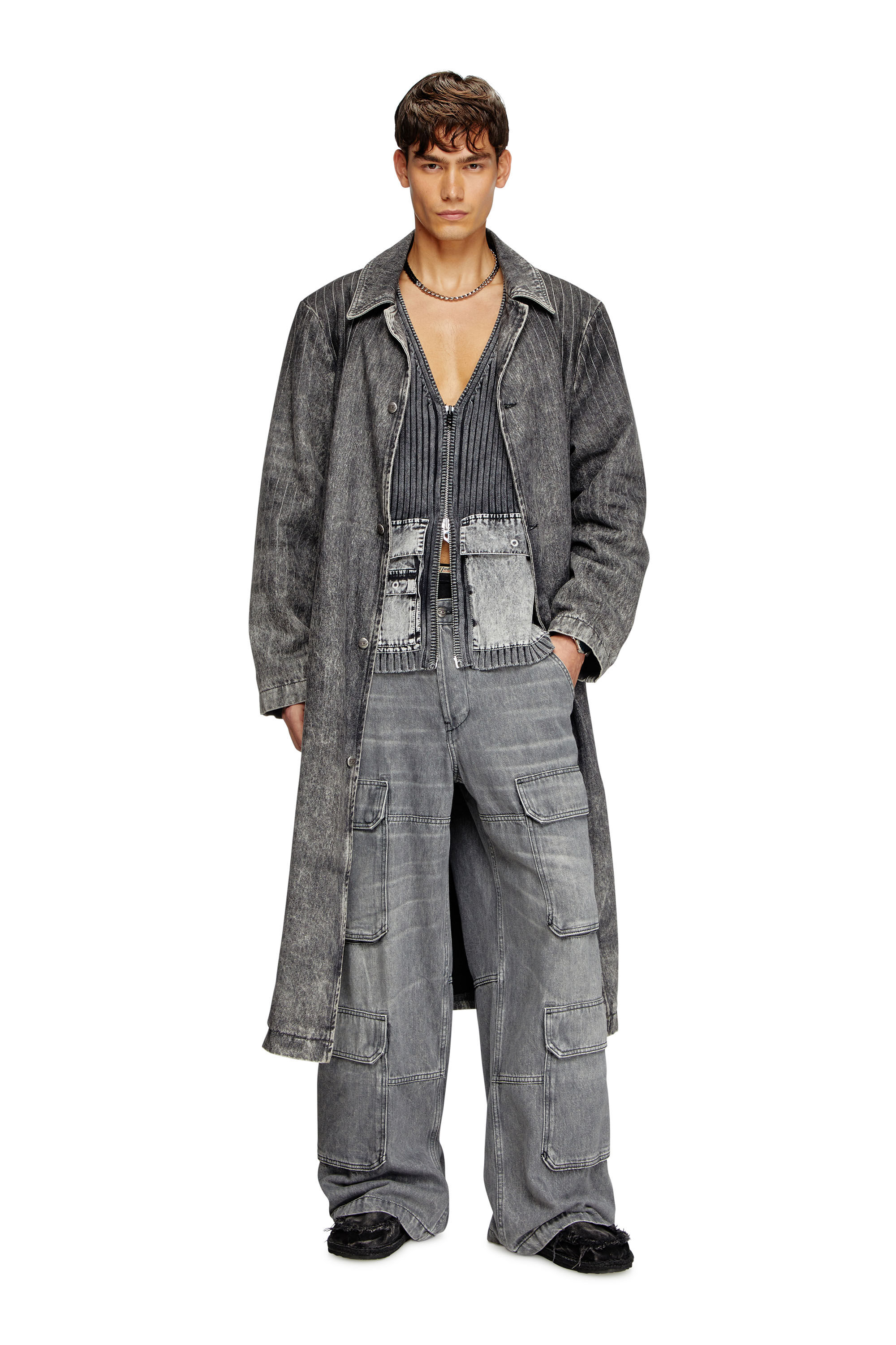 Diesel - Relaxed Jeans D-Touch 0DCBE Hombre, Gris Claro - 1