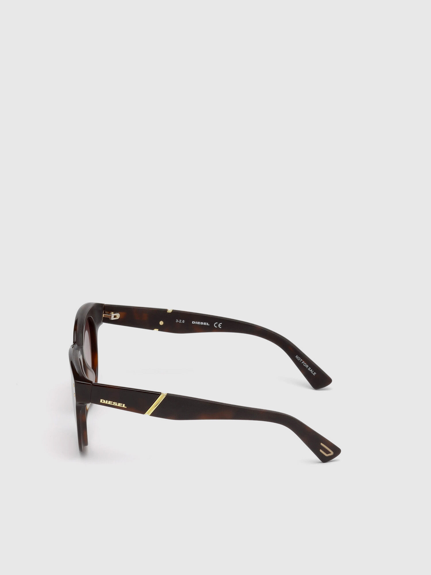 Diesel - DL0230, Gafas redondas con detalle en diagonal Mujer in Marrón - 3