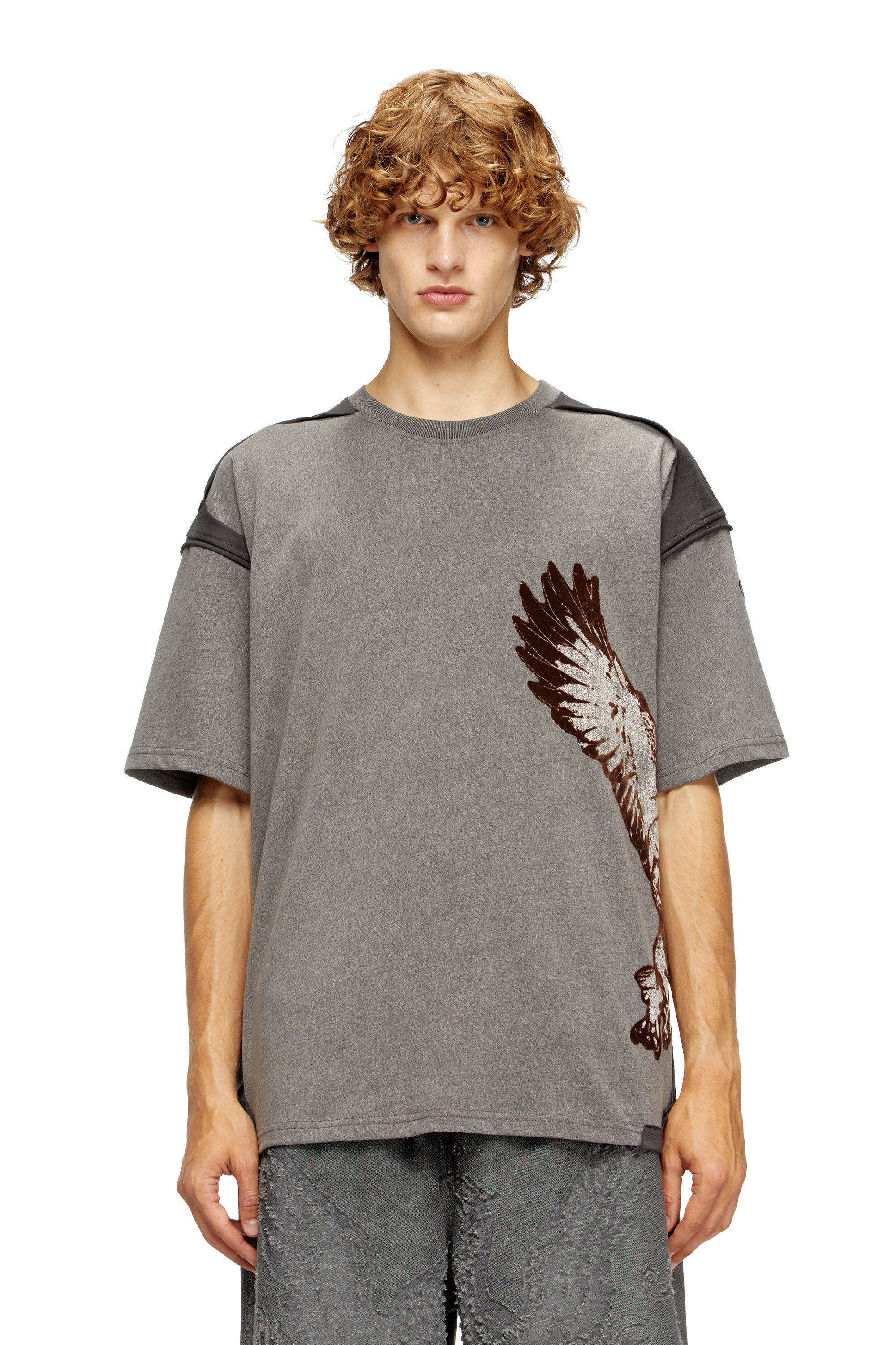 【DIESEL】T-Boxt-Peel Men's Logo T-shirt in destroyed jersey | Red | Diesel