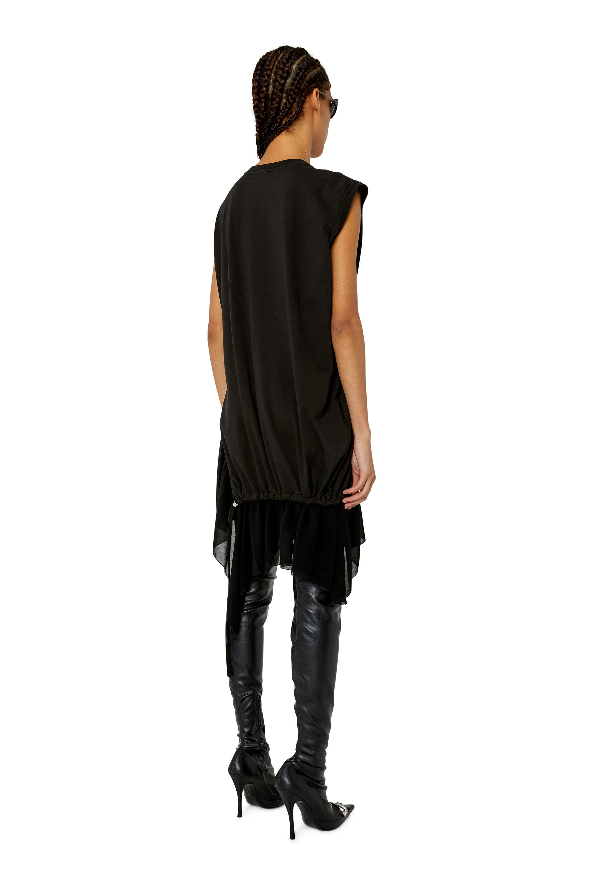D ROLLETTY Woman T shirt dress with georgette hem Diesel