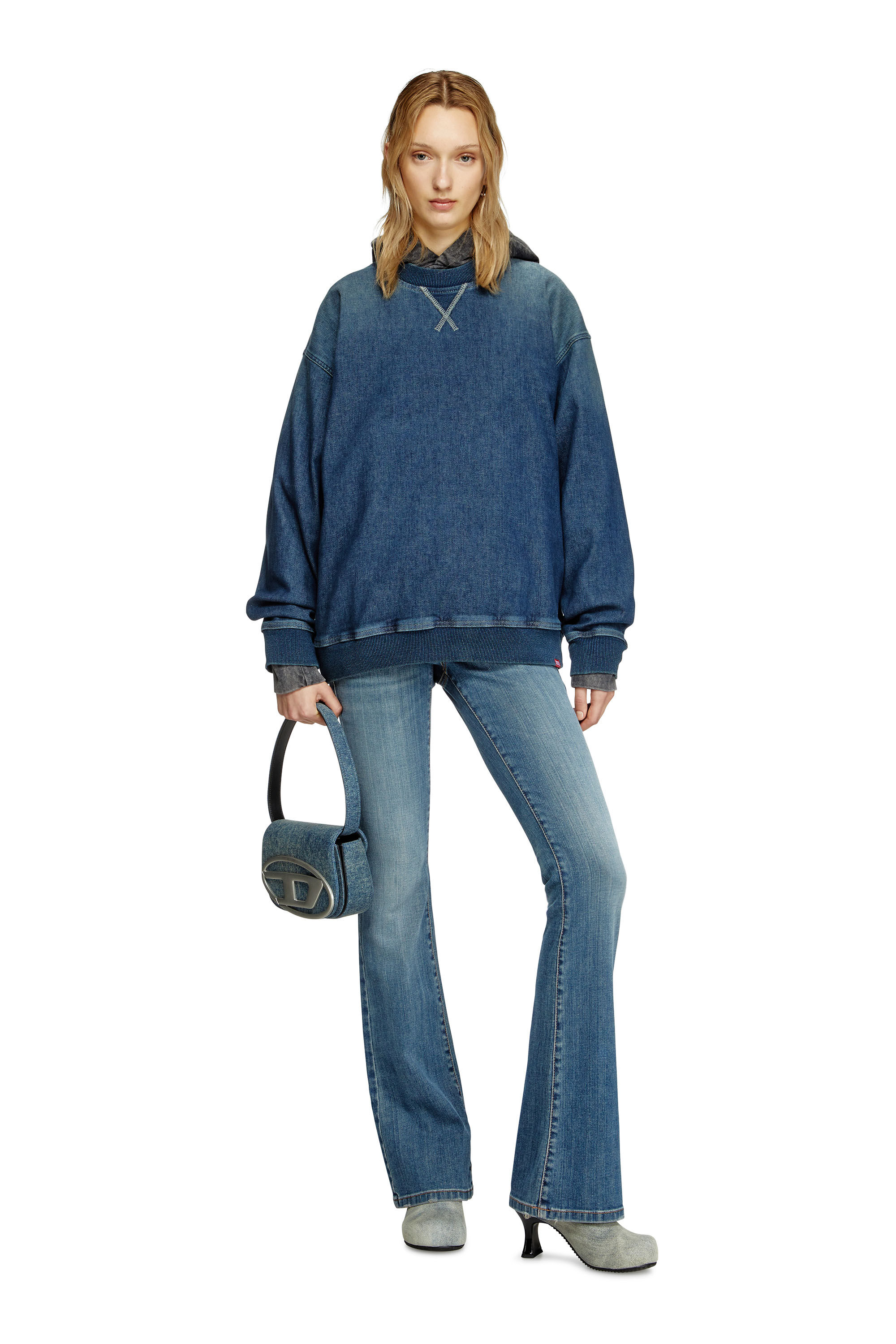 Women's Sweatshirt in Track Denim | Blue | Diesel