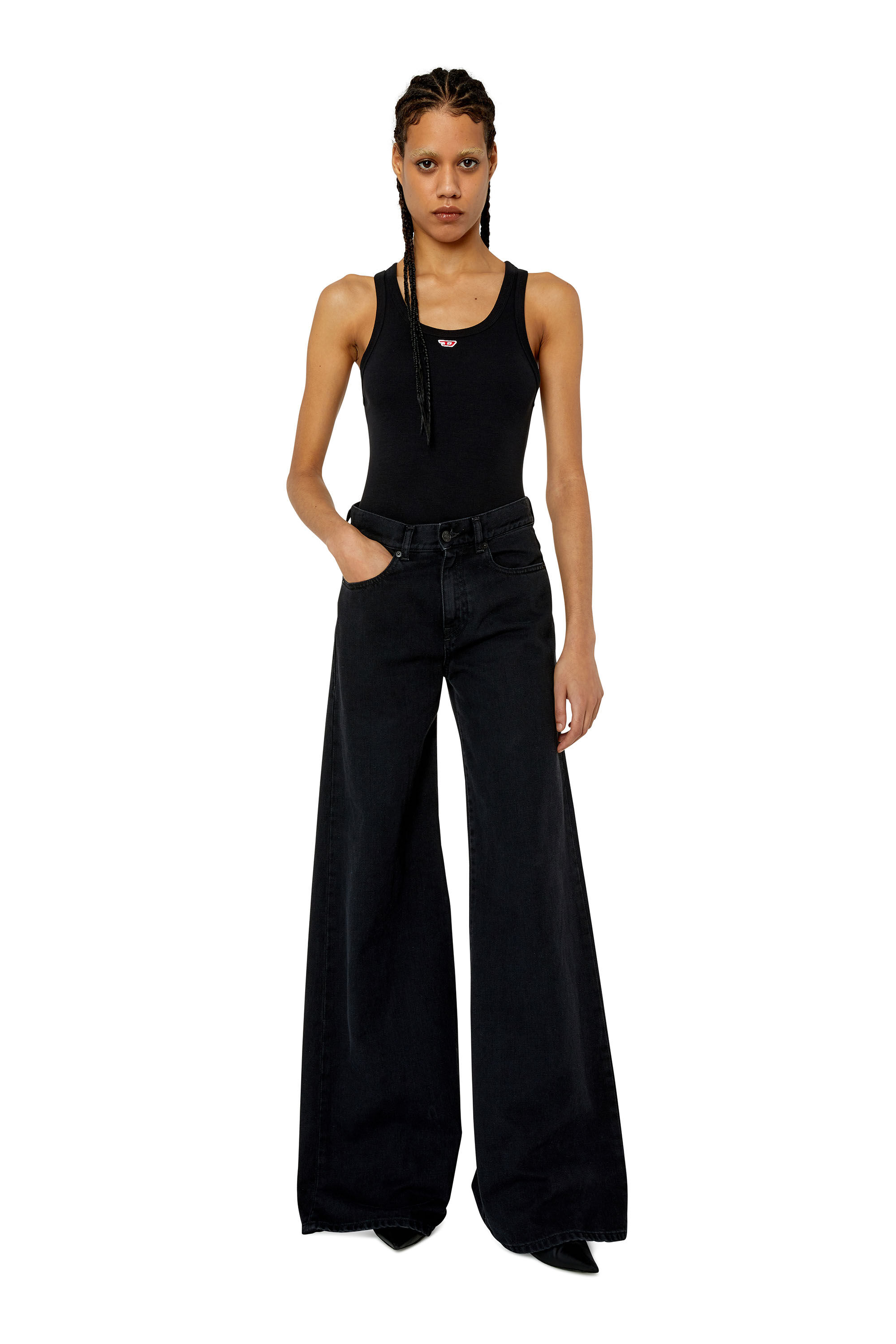 Diesel - 1978 Z09RL Bootcut and Flare Jeans, Negro/Gris oscuro - Image 1