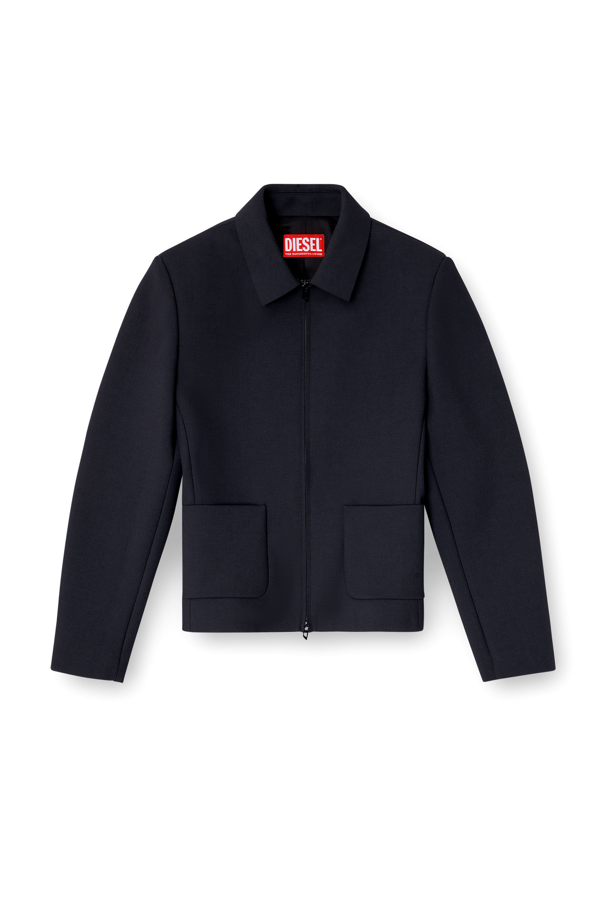 Diesel - G-CESARA-BOND, Chaqueta con cuello en tejido de neopreno adherido Mujer in Azul marino - 2