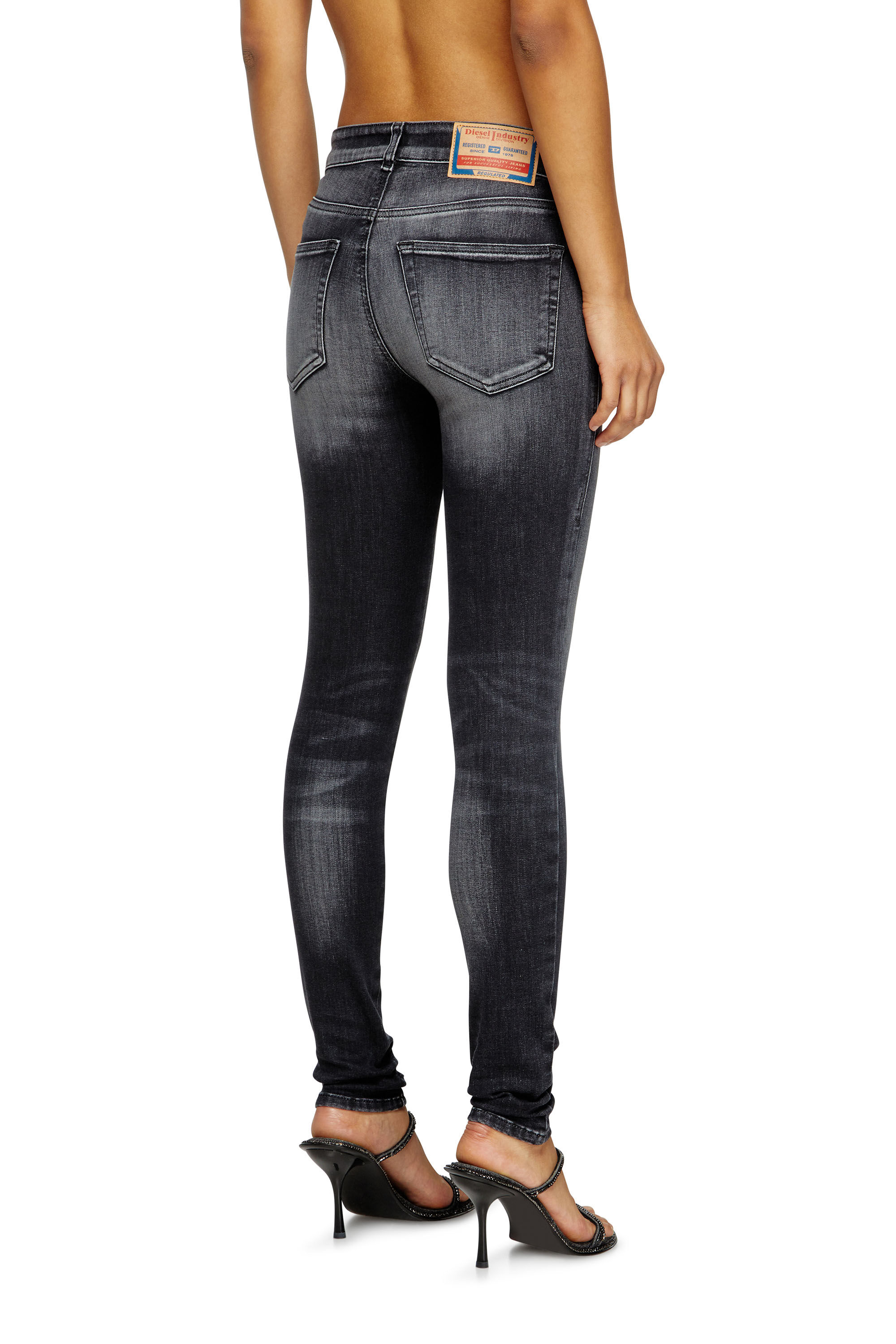 Diesel - Woman's Skinny Jeans 2017 Slandy 09K97, Black/Dark grey - 5