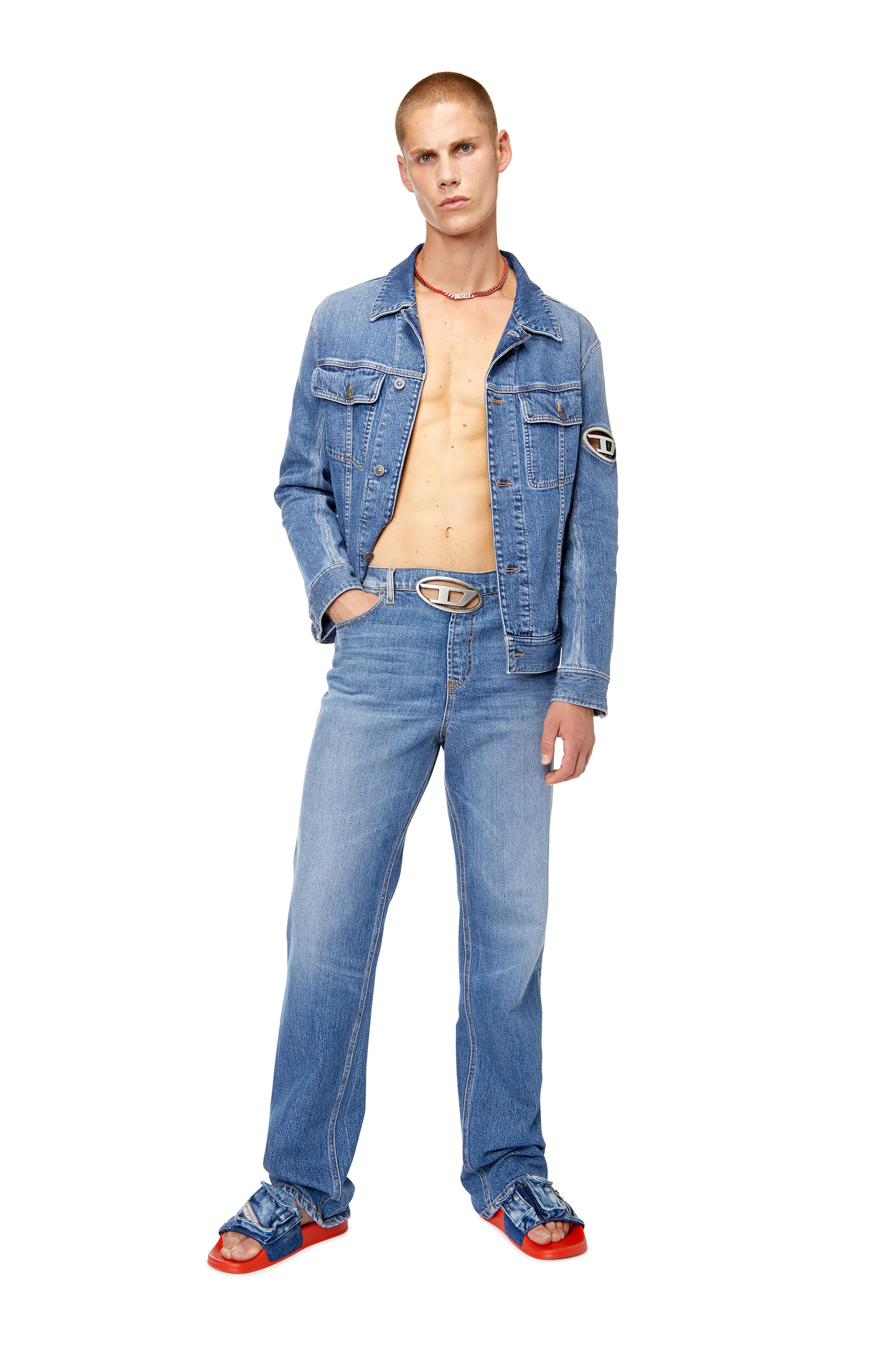 D-BARCY-FSC Man: Regular-fit trucker jacket with plaque | Diesel