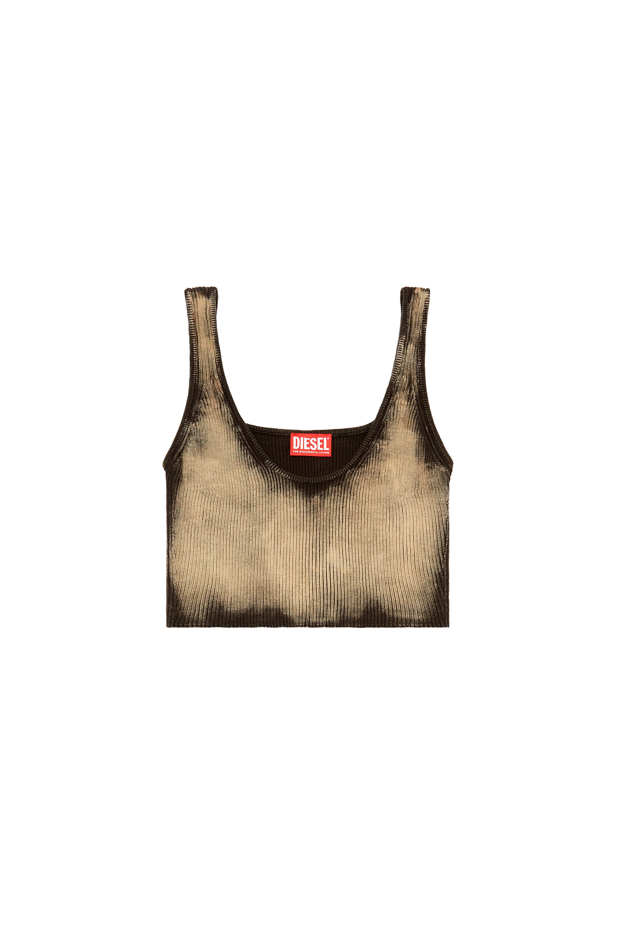 M-Delma M-Deidra 【DIESEL】 Women's Cropped knit top with bleached effect | Multicolor