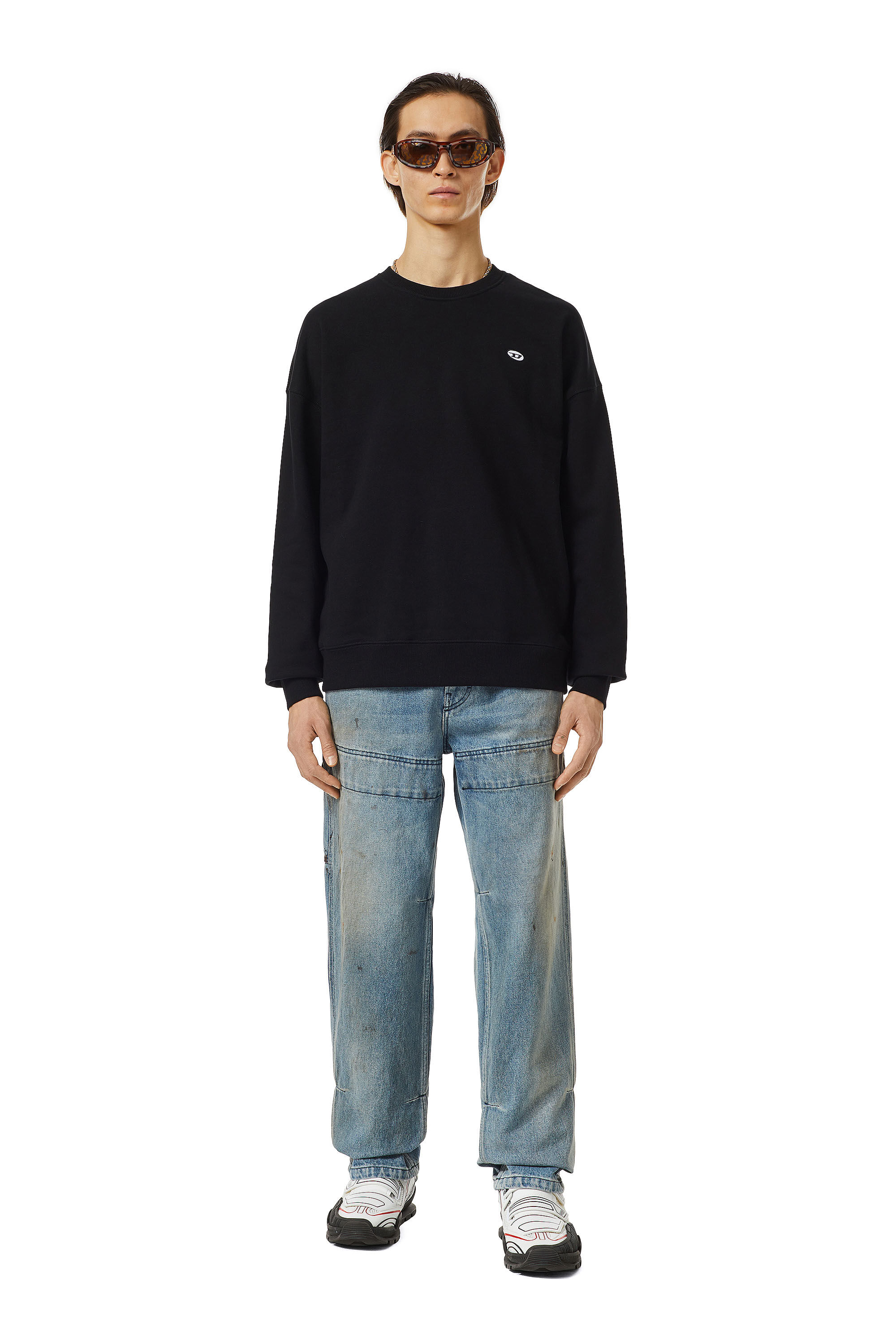 Sweatshirt with logo patch | Black | Diesel