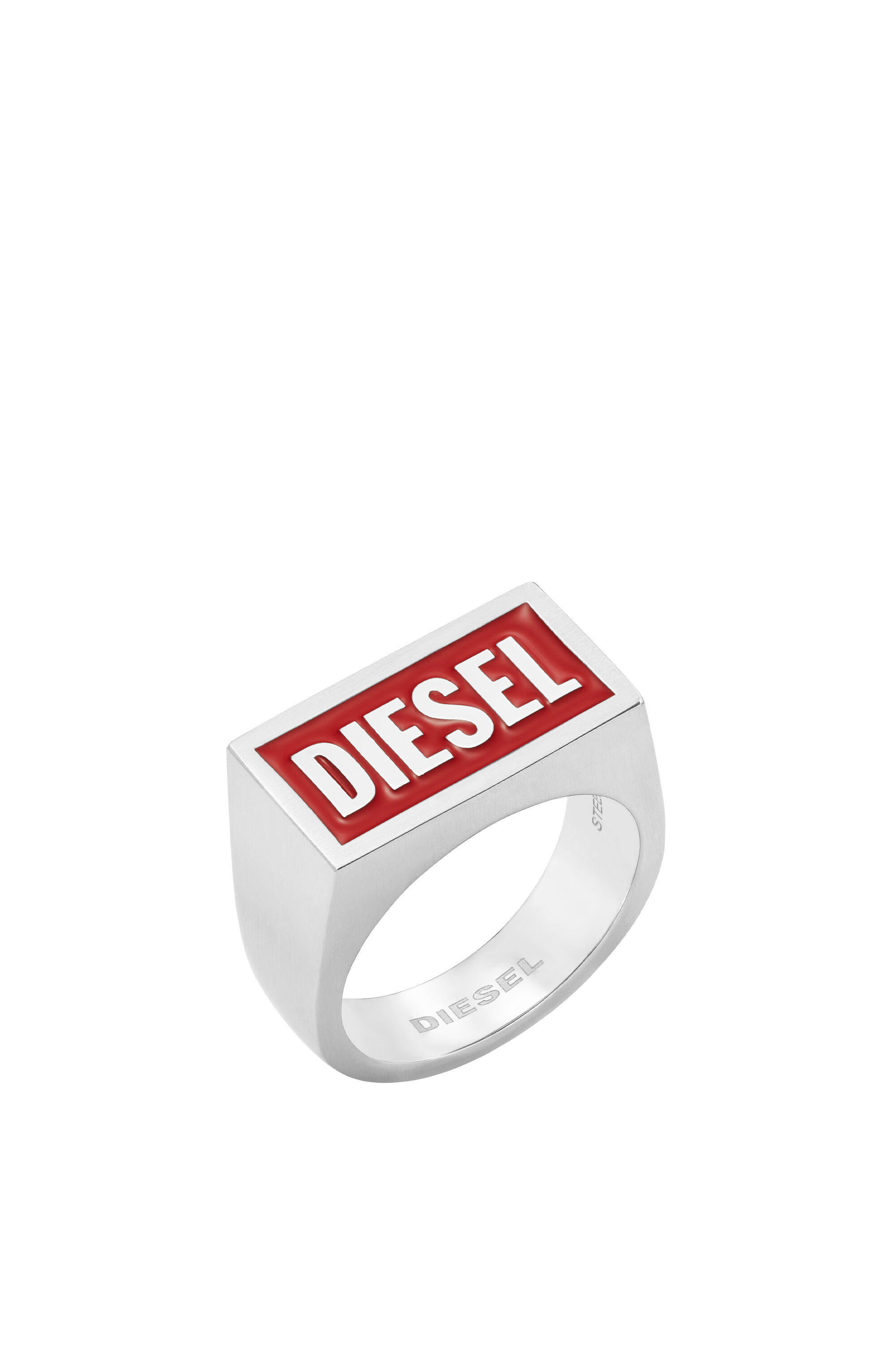 DX1366 Man: Stainless Steel Logo Ring | Diesel