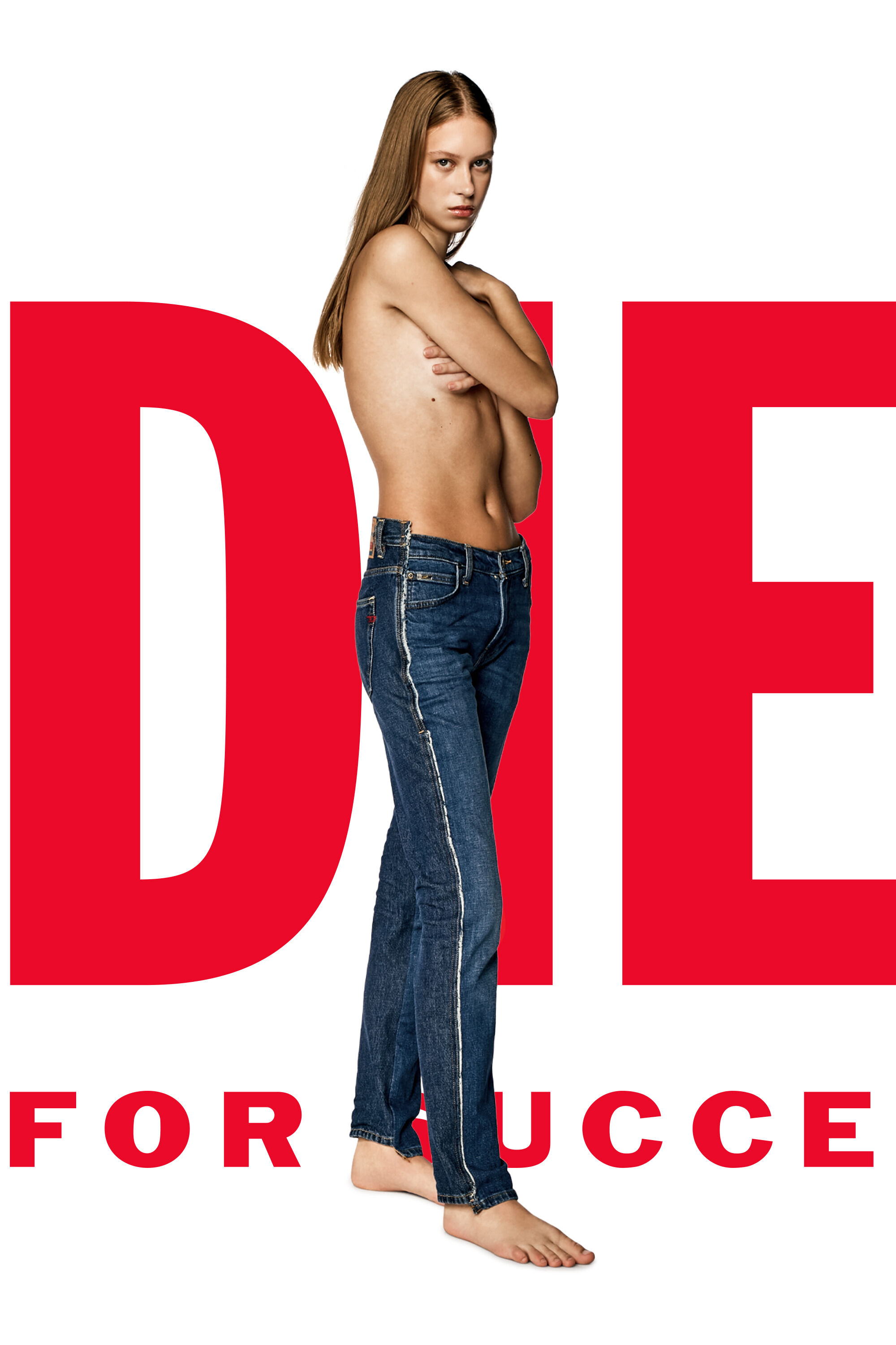 Diesel - Straight Jeans Dieseloves 04 09K47, Azul medio - Image 6