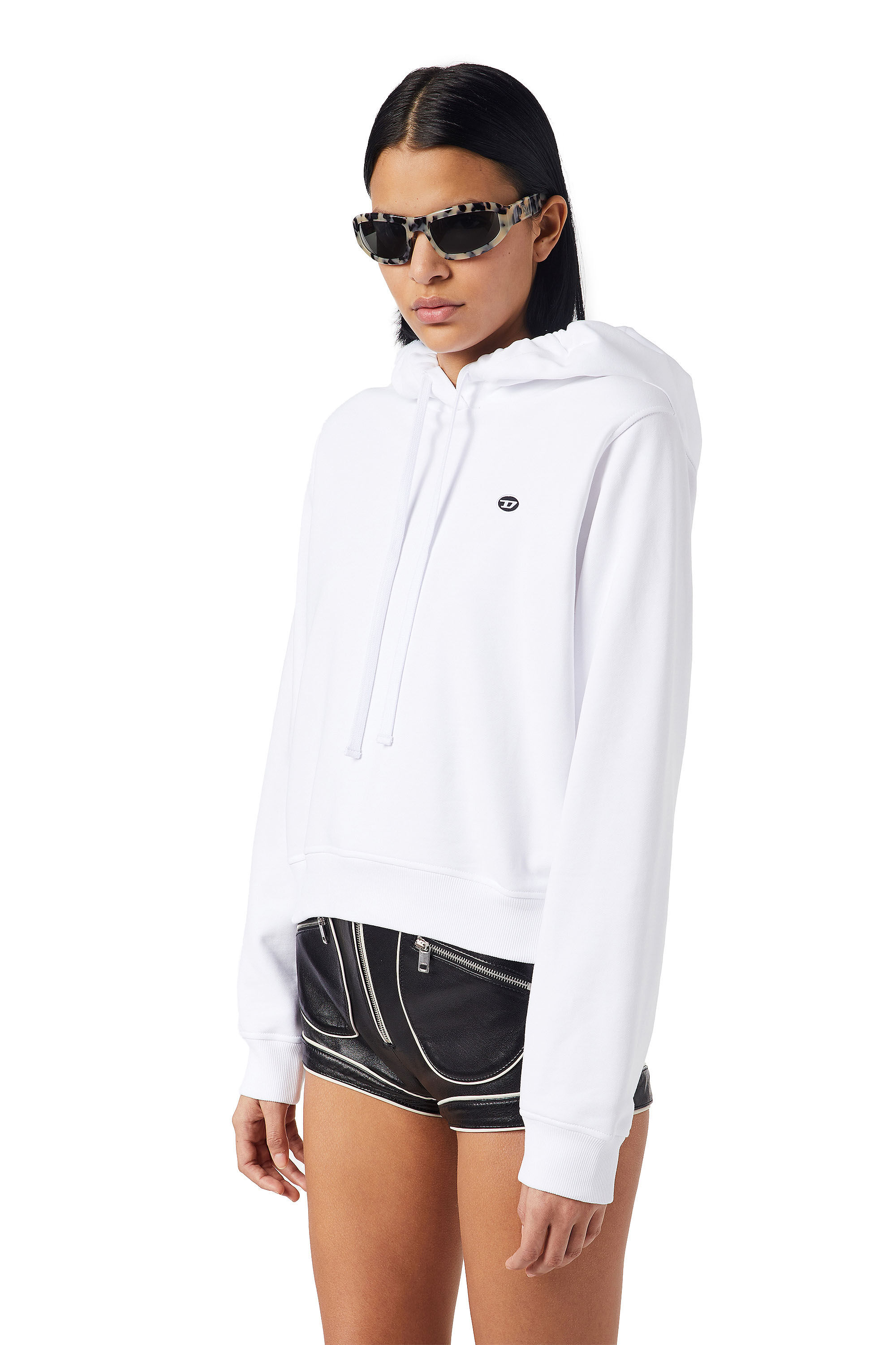 Diesel - F-REGGY-HOOD-DOVAL-PJ, Sudadera con capucha con parche con el logotipo Mujer in Blanco - 6