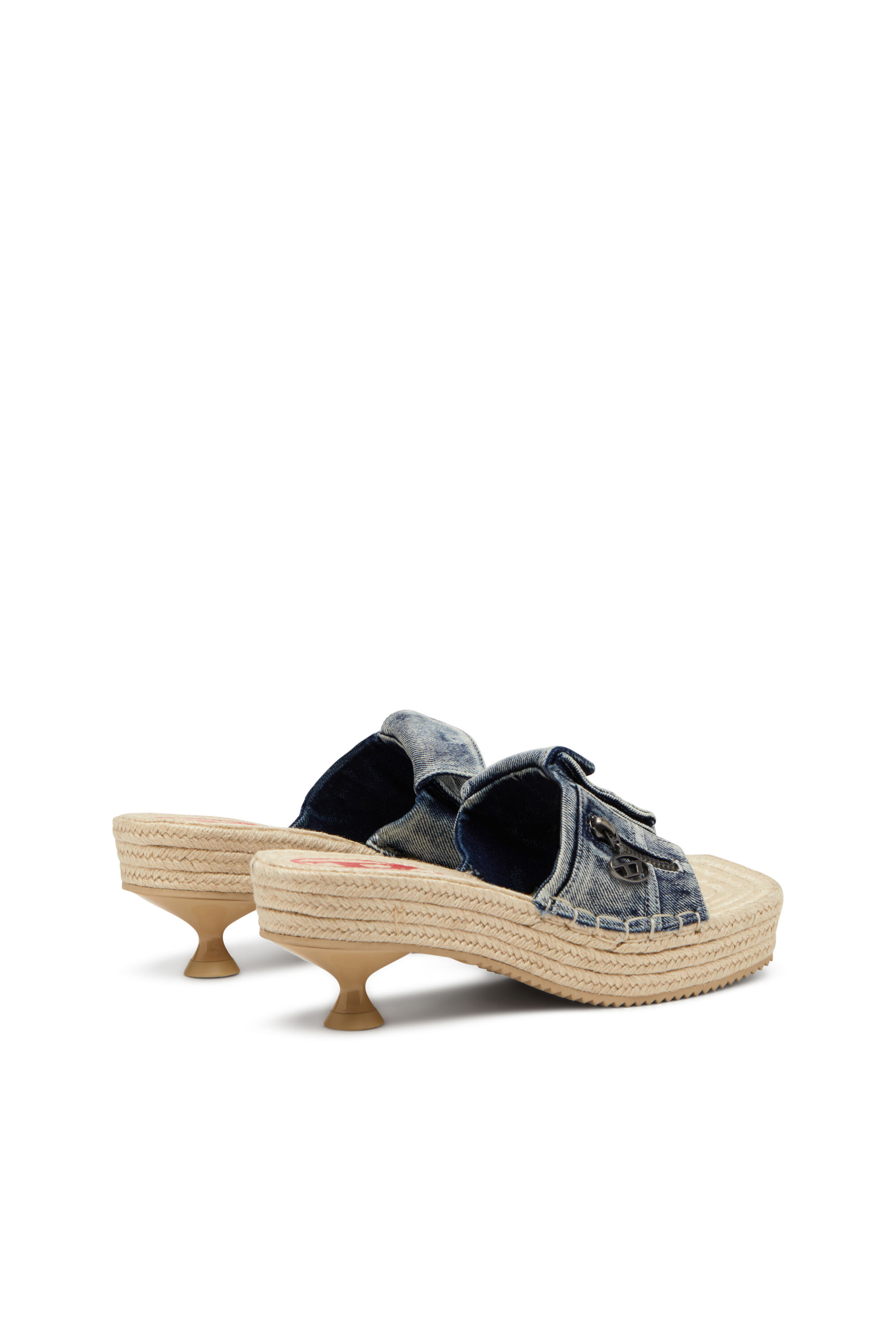 Women's D-Ibiza-Heeled platform espadrilles in denim | Blue Women's D-Ibiza-Heeled platform espadrilles in denim | Blue