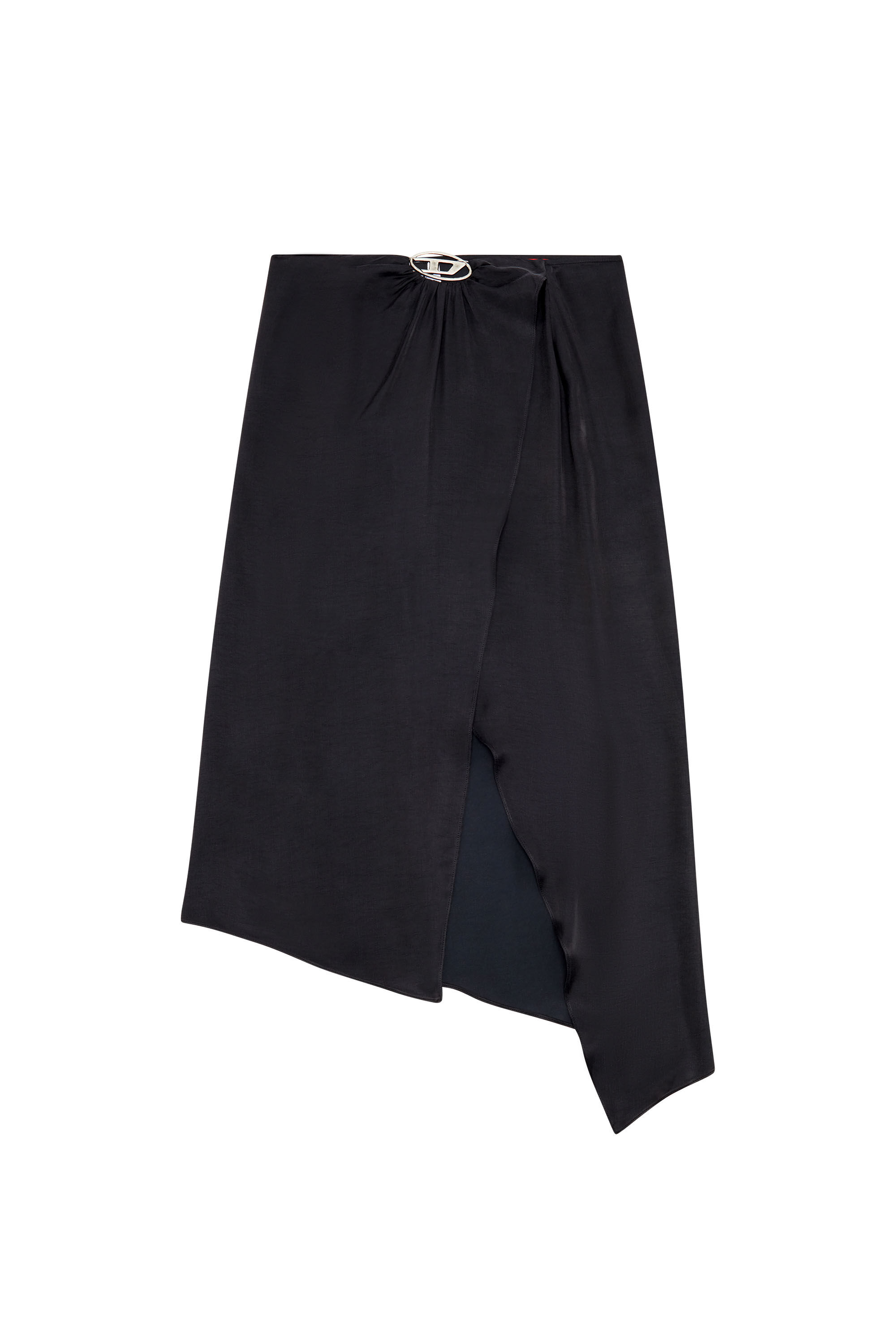 Women's Asymmetric midi skirt in satin | Grey | Diesel