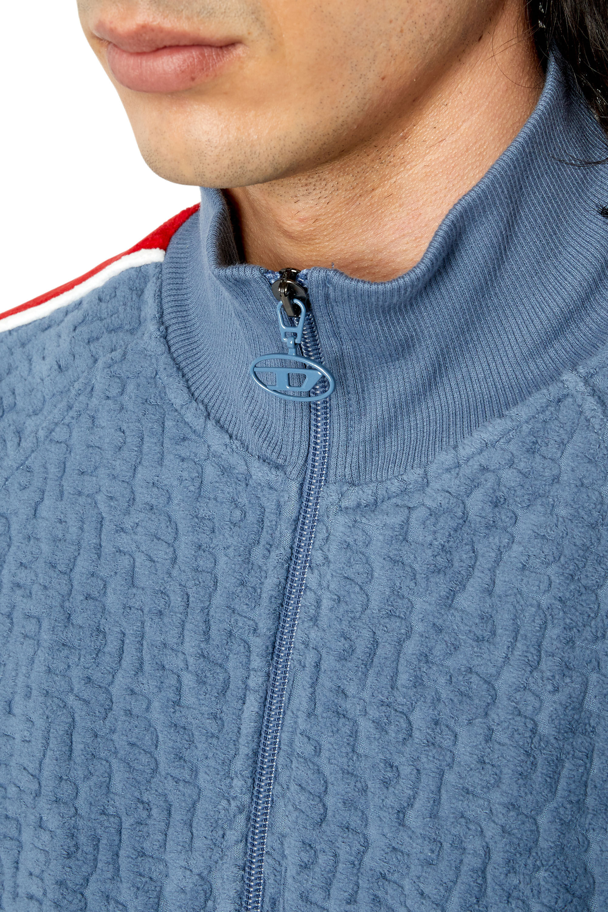 Diesel - S-RARBERO, Man's Track jacket with monogram motif in Blue - 5