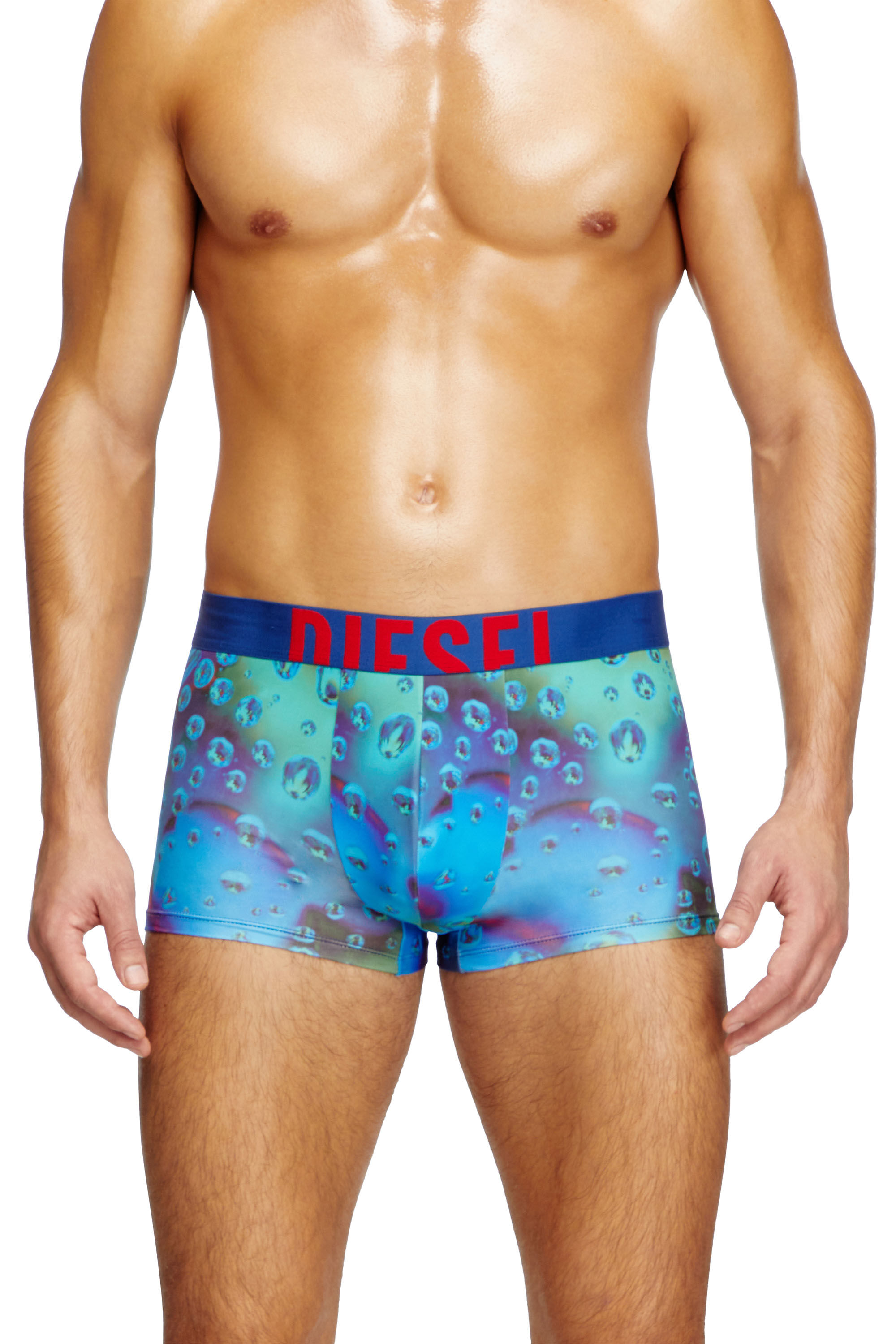 Diesel - DAMIEN-D-POP-40, Man's Boxer briefs with acid rain print in Blue - 1