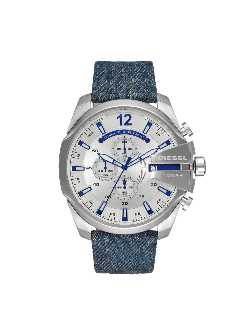 Dz4511 Man Mega Chief Chronograph Blue Denim Watch Diesel