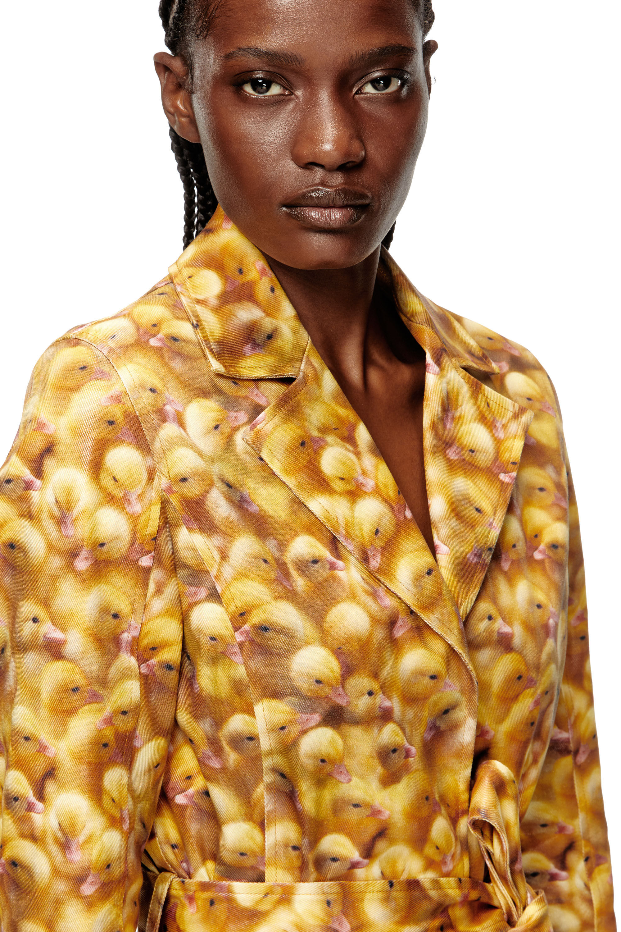 Diesel - G-OJI, Gabardina con estampado de patos Mujer in Amarillo - 4
