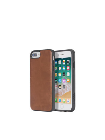 BROWN LEATHER IPHONE X CASE, Brown Diesel - BROWN LEATHER IPHONE X CASE, Brown - Cases - Image 1
