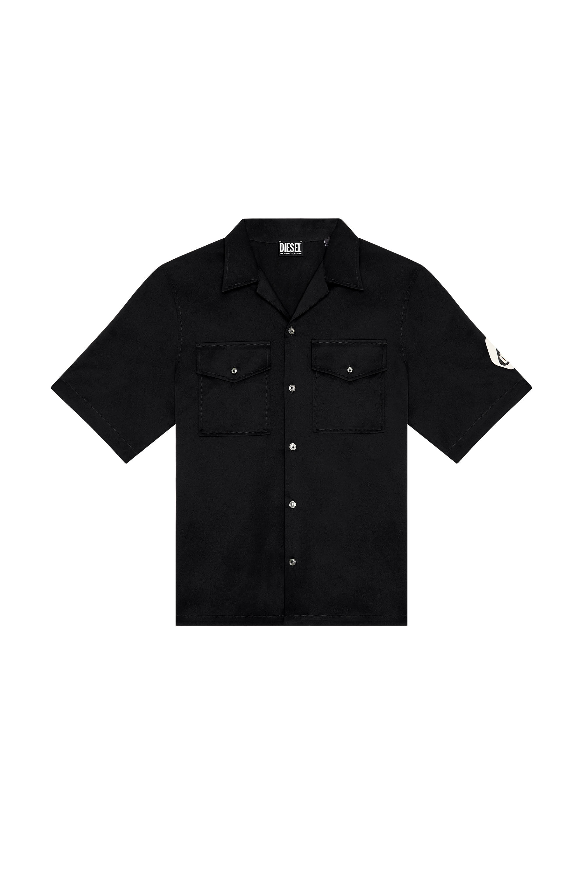 S-MAC-B Man: Bowling shirt with utility logo | Diesel S-MAC-B Man: Bowling shirt with utility logo | Diesel