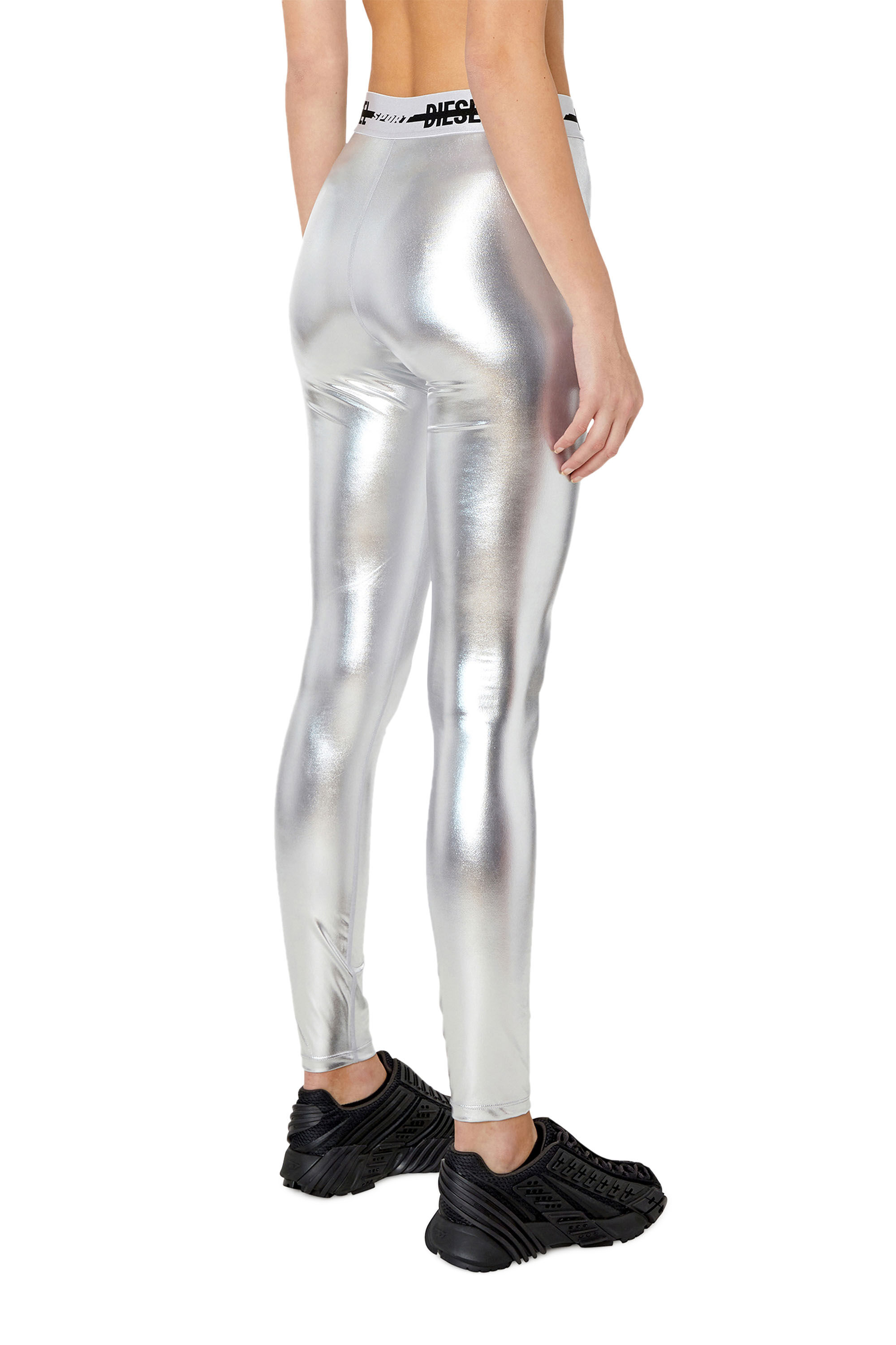 Metallic outlet silver tights