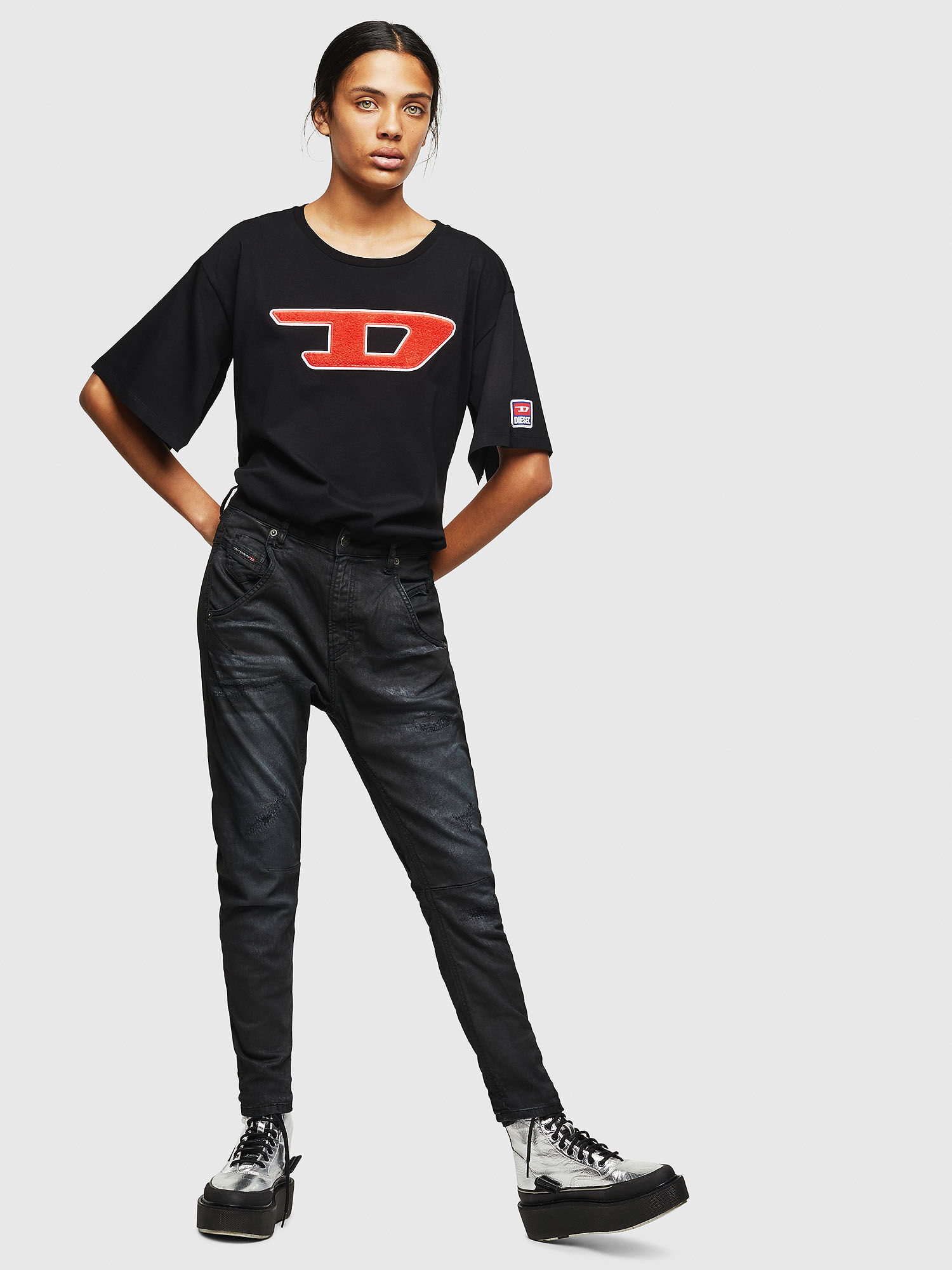 Diesel - Fayza JoggJeans 069GP, Black/Dark Grey - Image 4