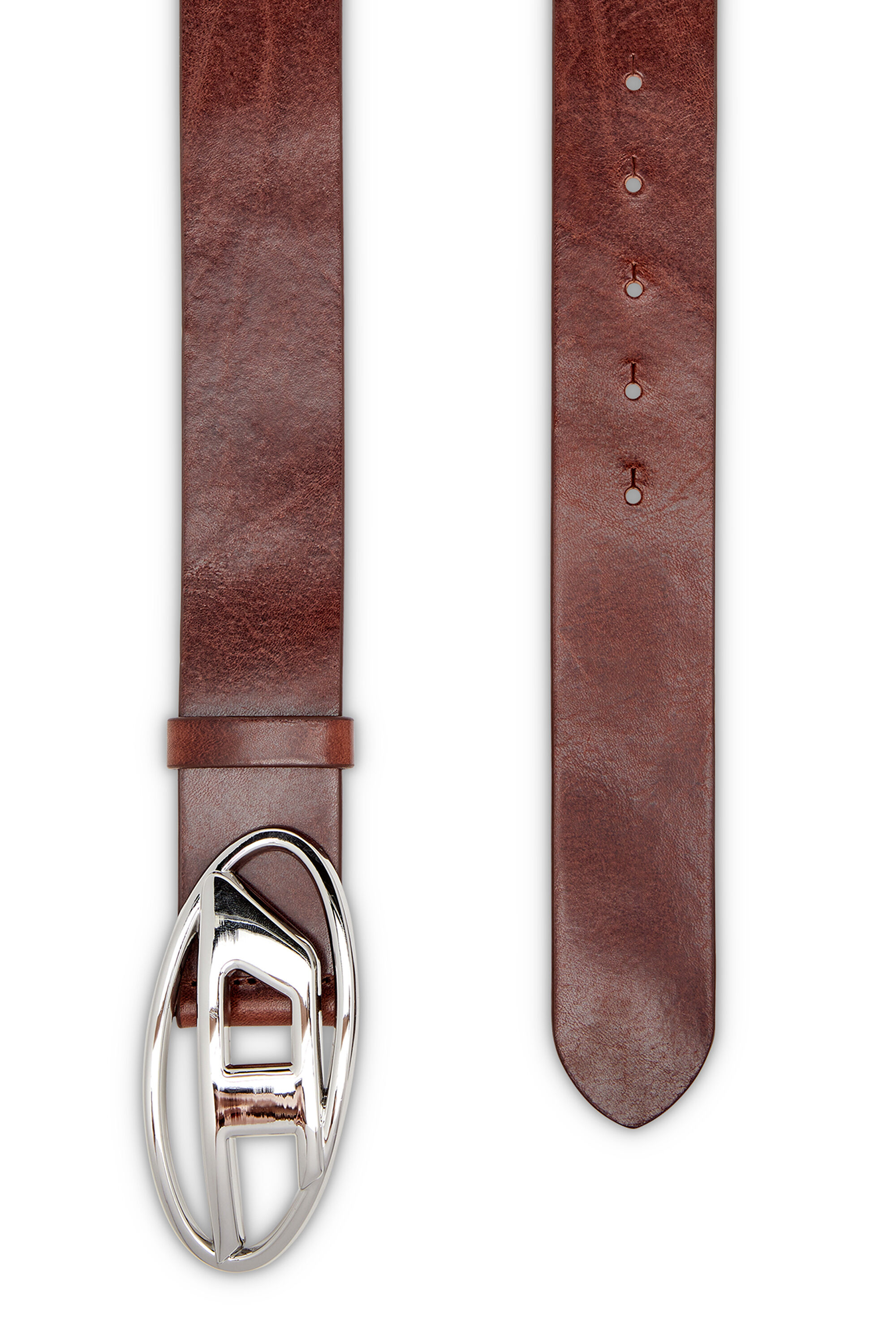 Diesel ★ B-1DR Leather Belt with D Buckle B-1DR: Leather Belt with silver D logo buckle | Diesel