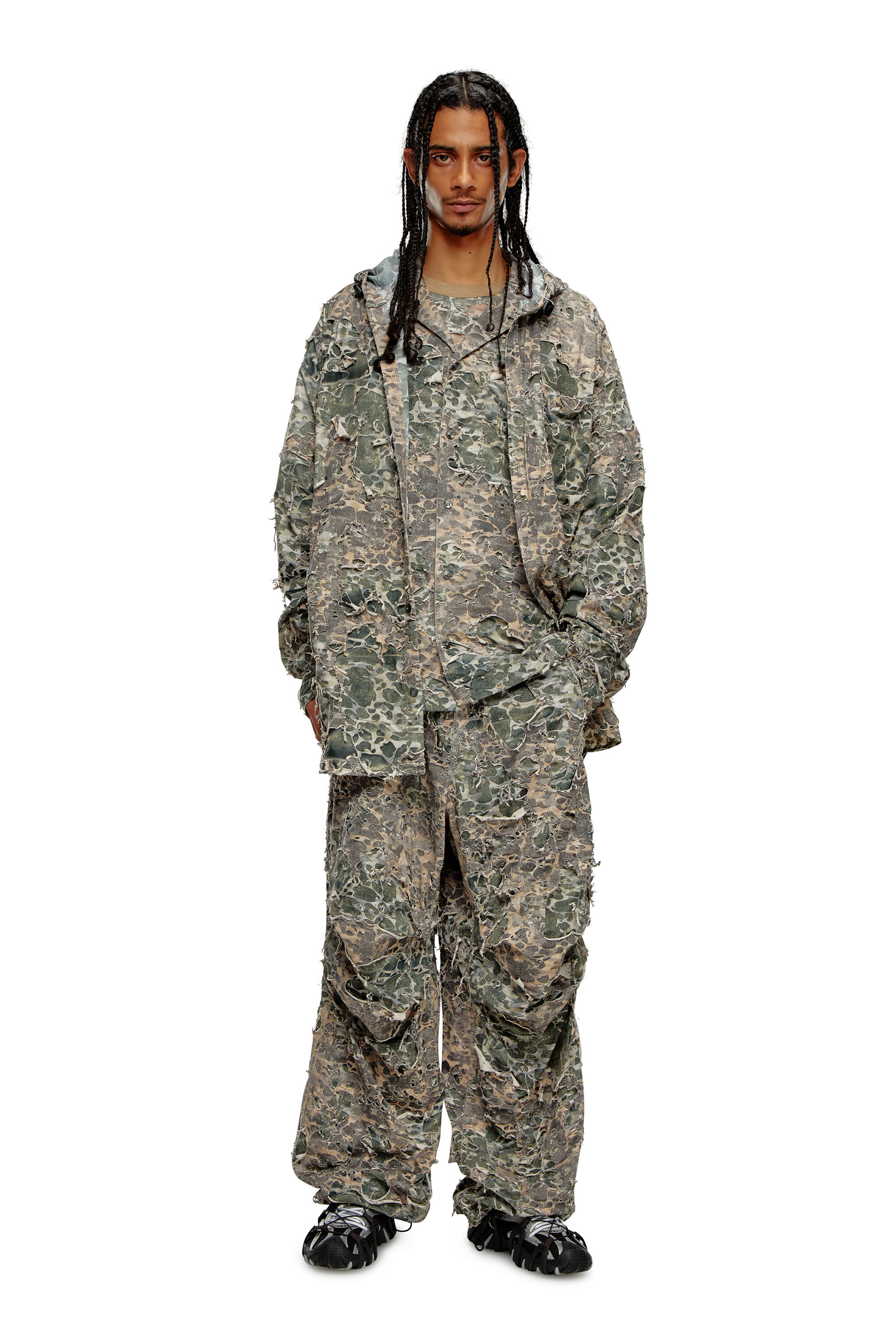 入荷なう with shirt Camo Men's destroyed Diesel | Multicolor | finish トップス