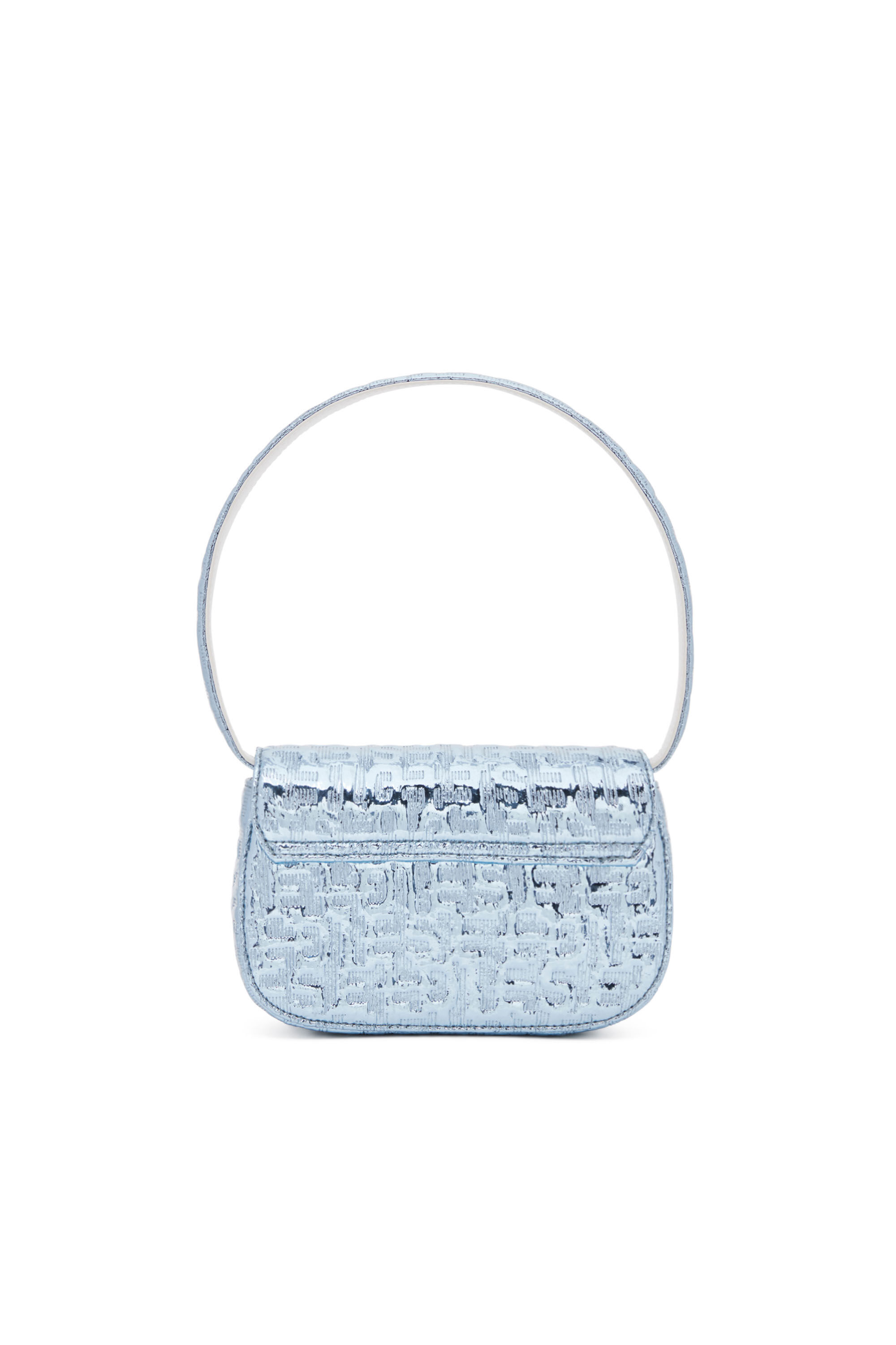 Women's Iconic shoulder bag with metallic monogram | Blue | Diesel