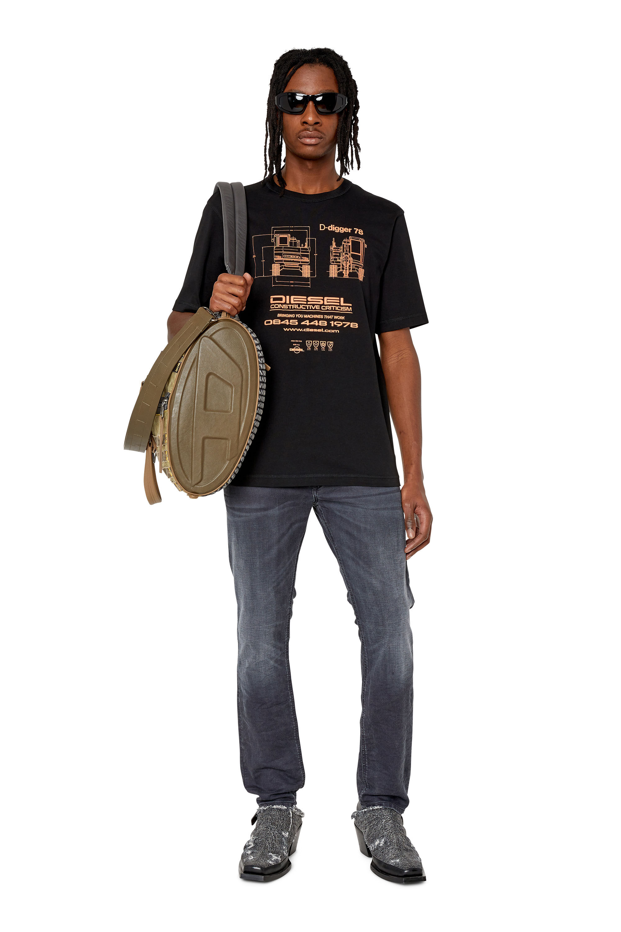 Diesel - T-JUST-SLITS-G1, Negro - Image 1