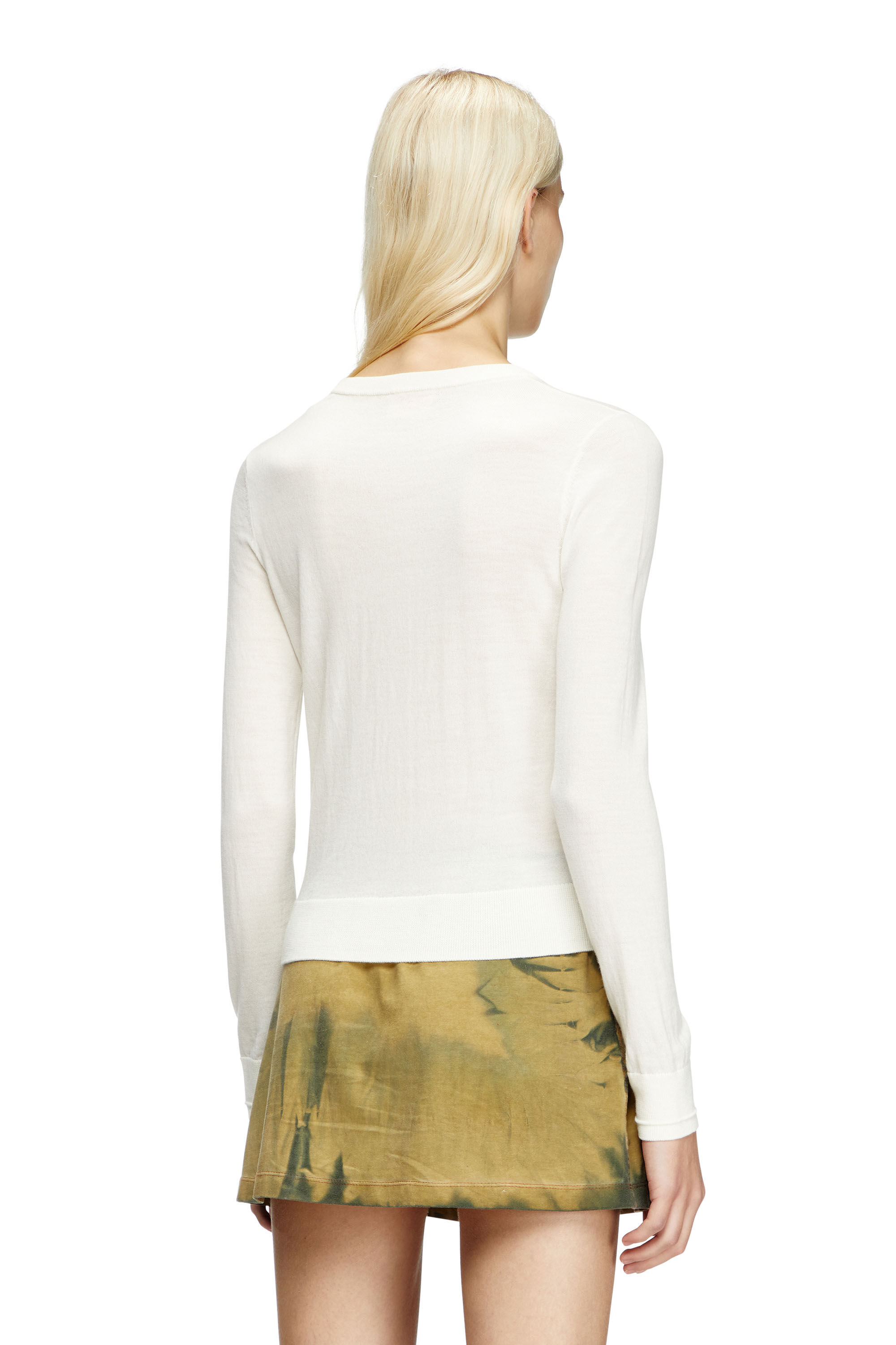 Women's Wool jumper with cut-out logo | White | Diesel