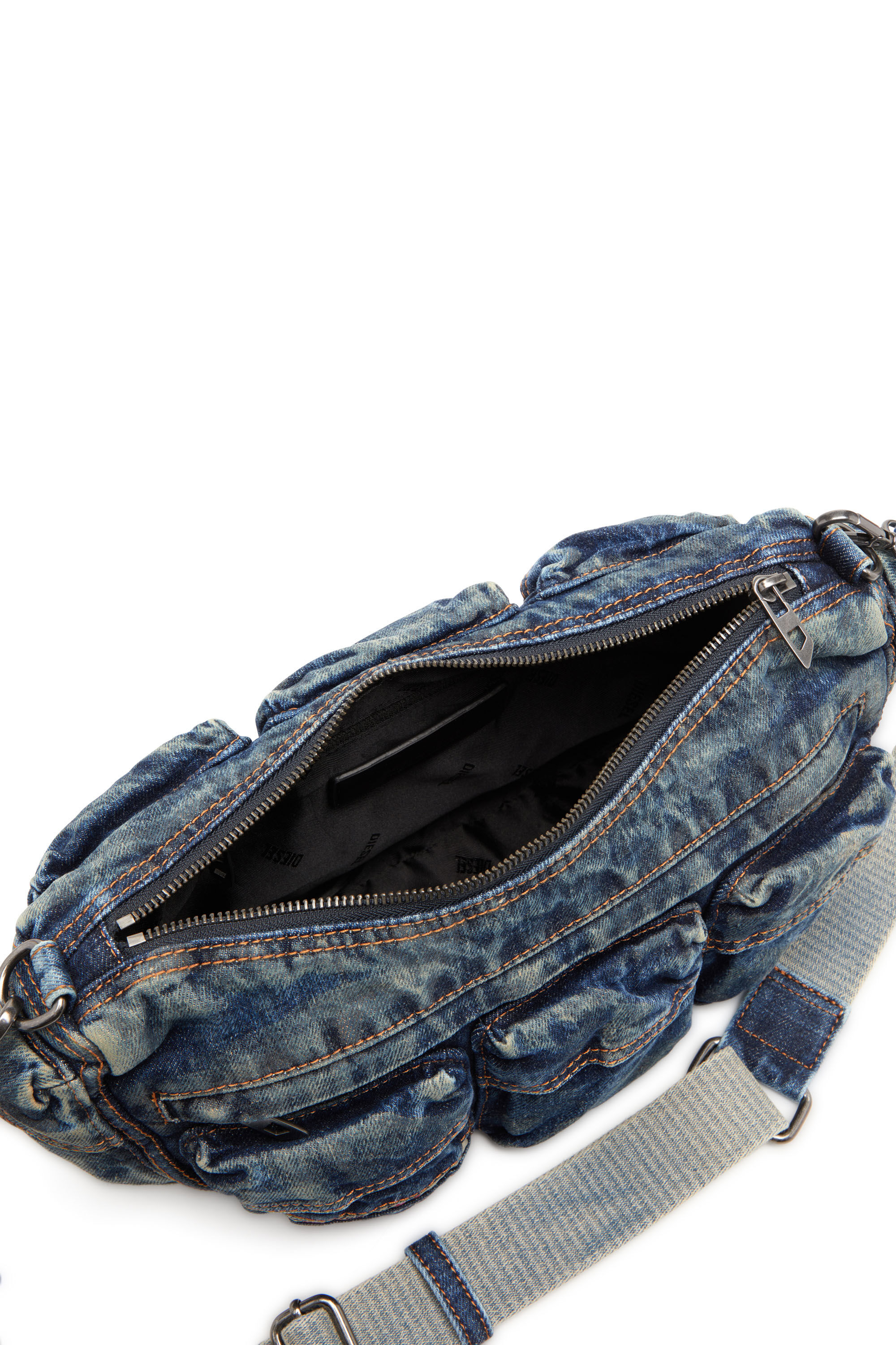 Travel 3000 Shoulder Bag X - Multipocket slouchy bag in Denim | Diesel