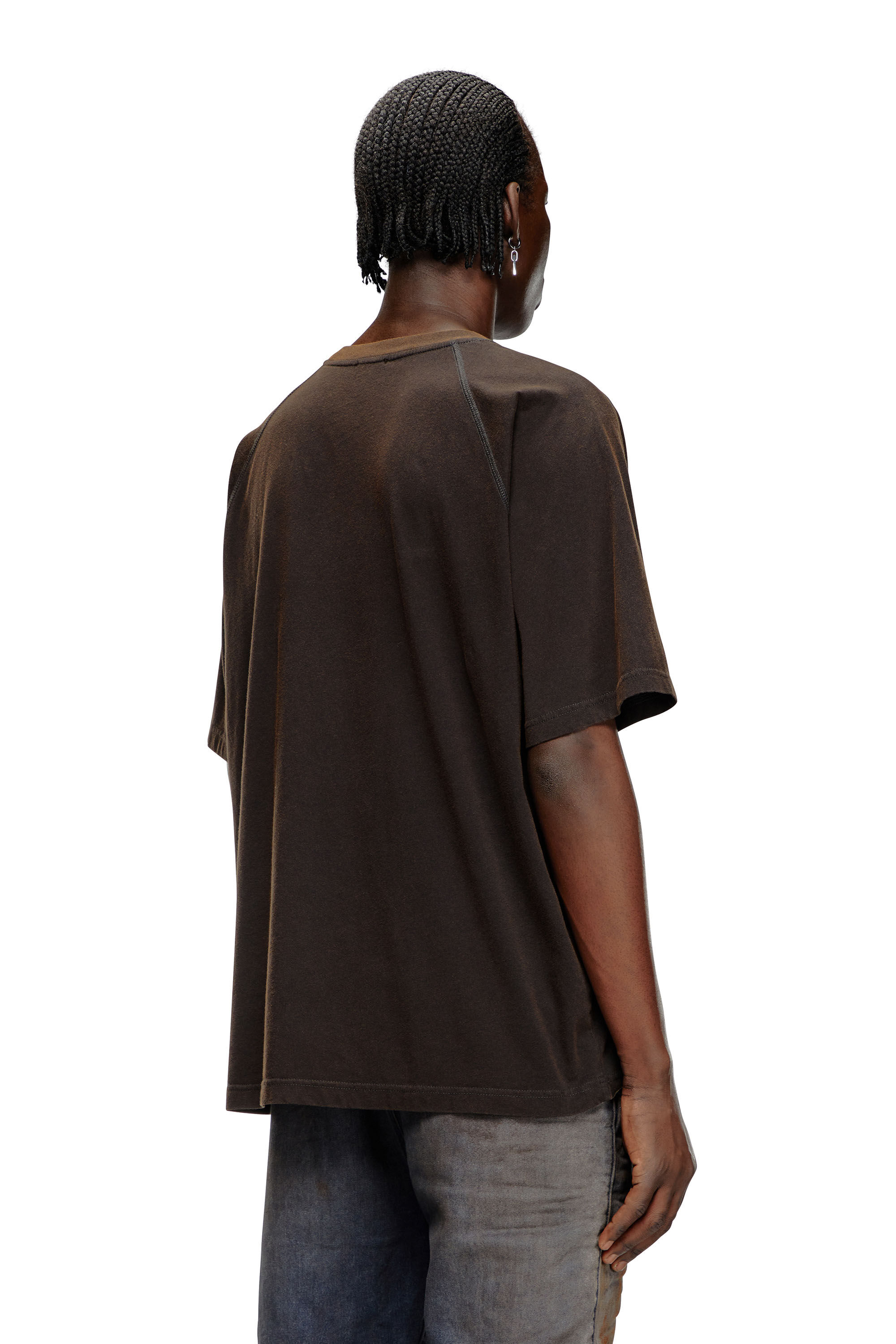【DIESEL】T-Roxt-Q1 Men's T-shirt with inside-out print | Black | Diesel