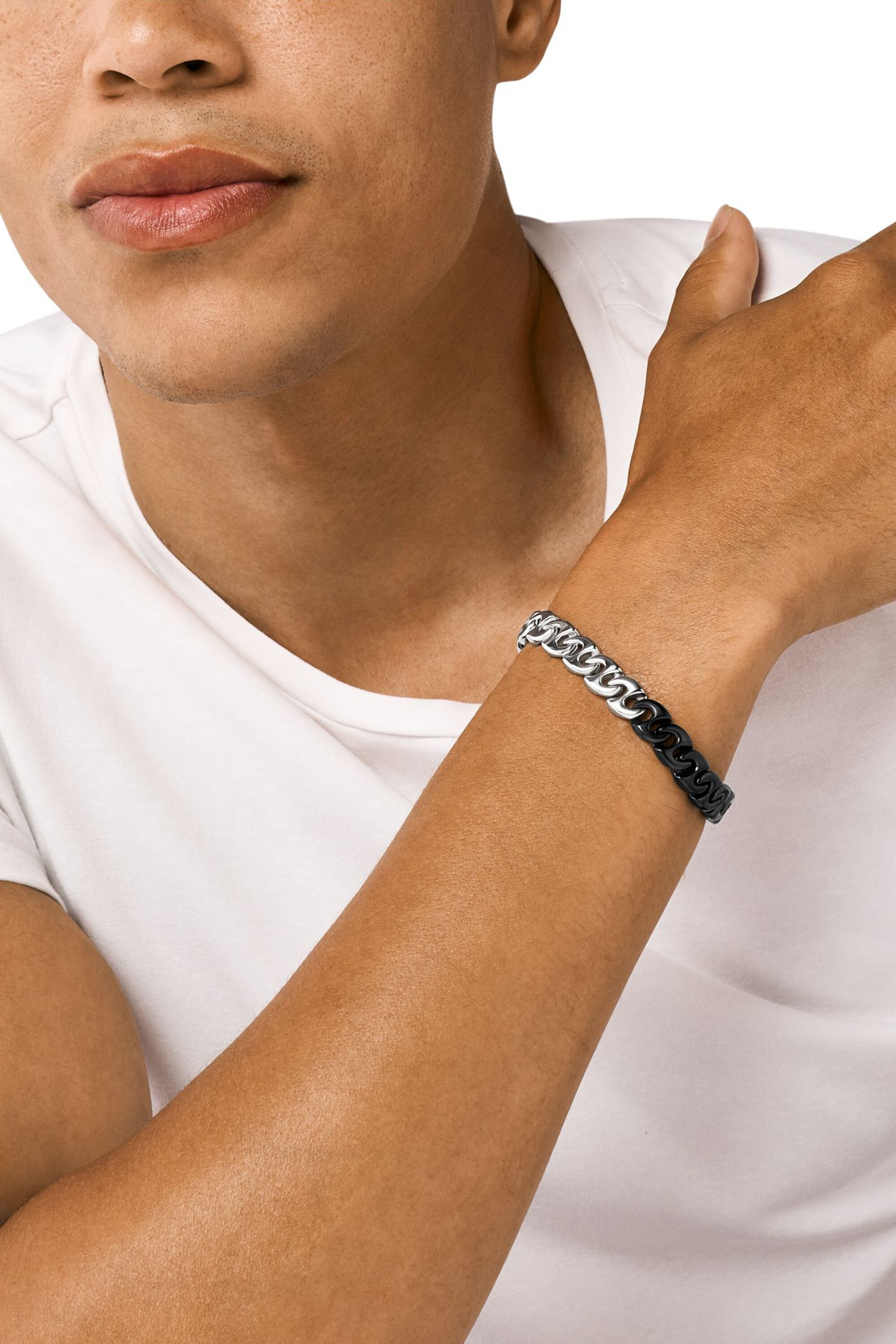 魅力的な価格 Women's Two-Tone Stainless Steel Chain Bracelet | Silver アクセサリー