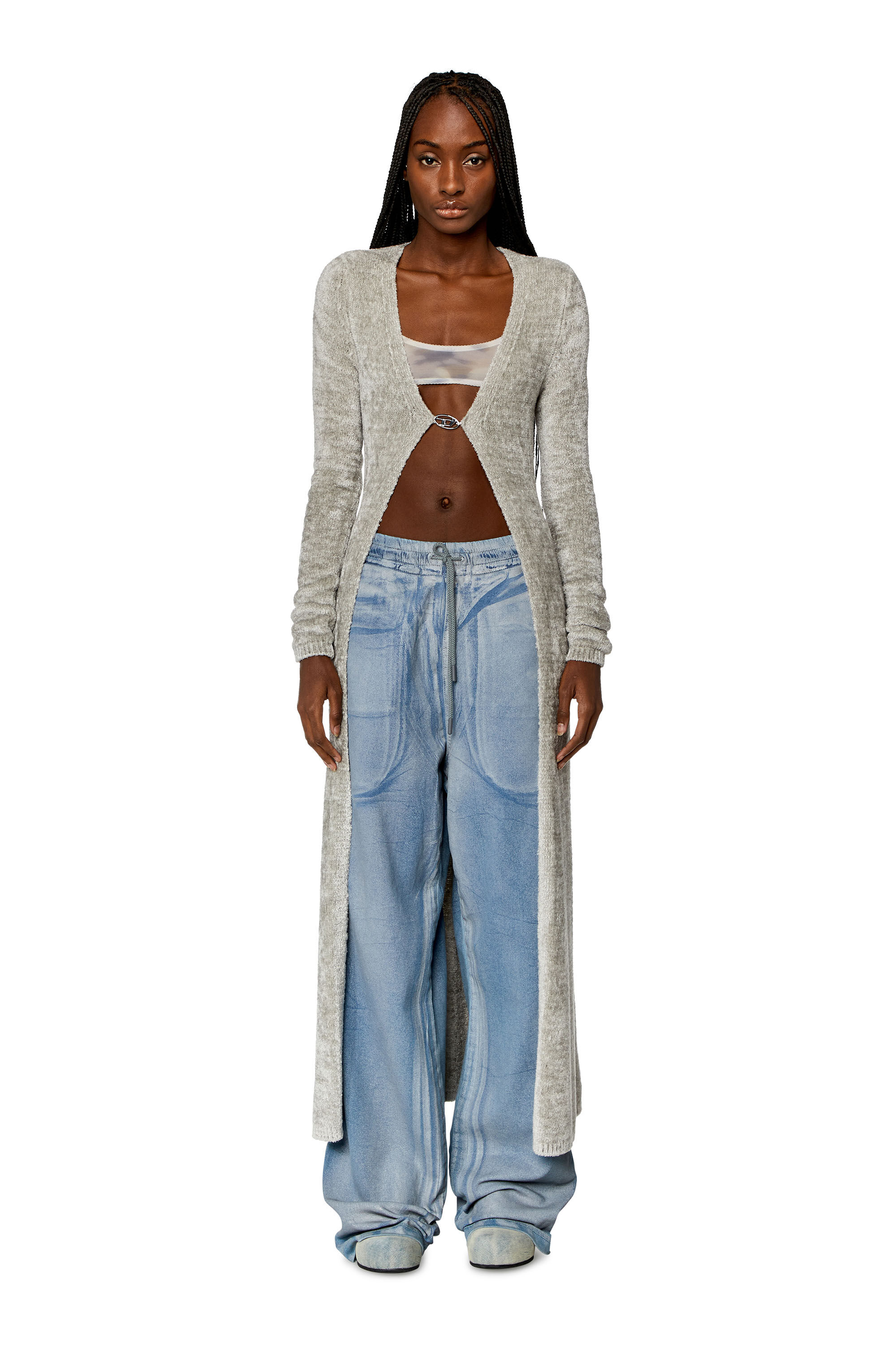 Long fuzzy cardigan hot sale