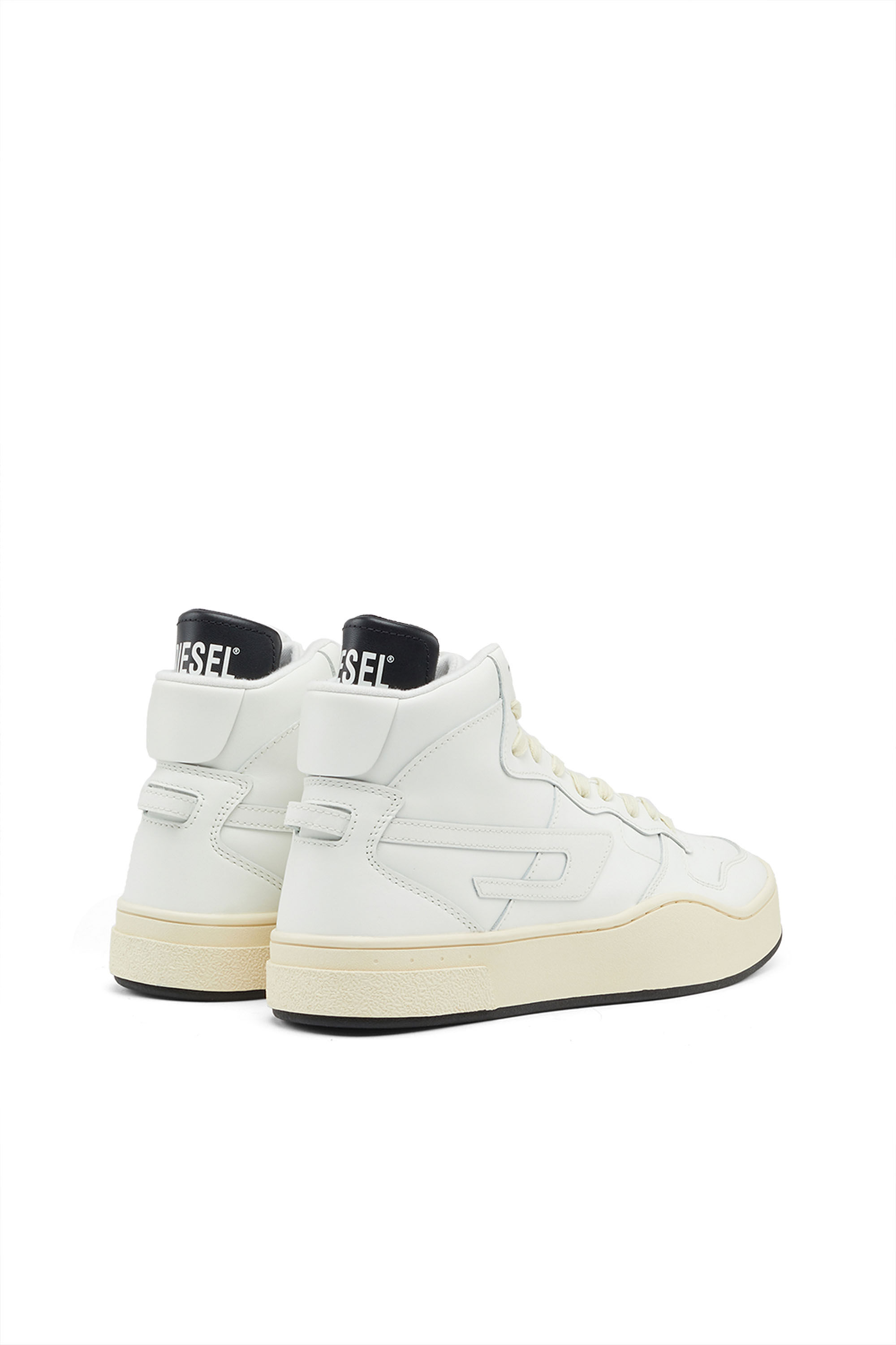 S-UKIYO MID Man: Leather high-top sneakers with D logo | Diesel