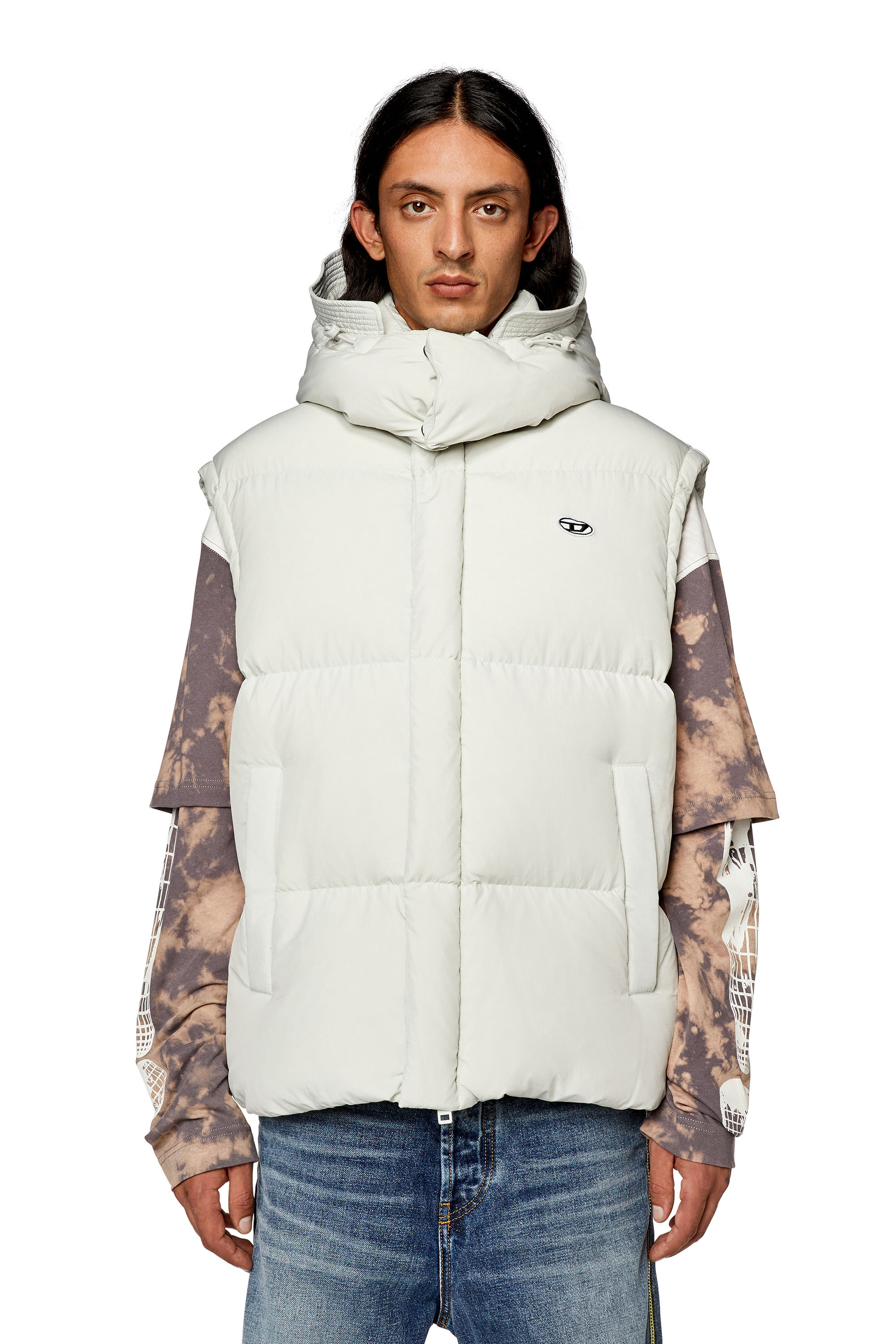 W-ROLFYS: Men's Down vest, sleevless jacket in nylon | Diesel