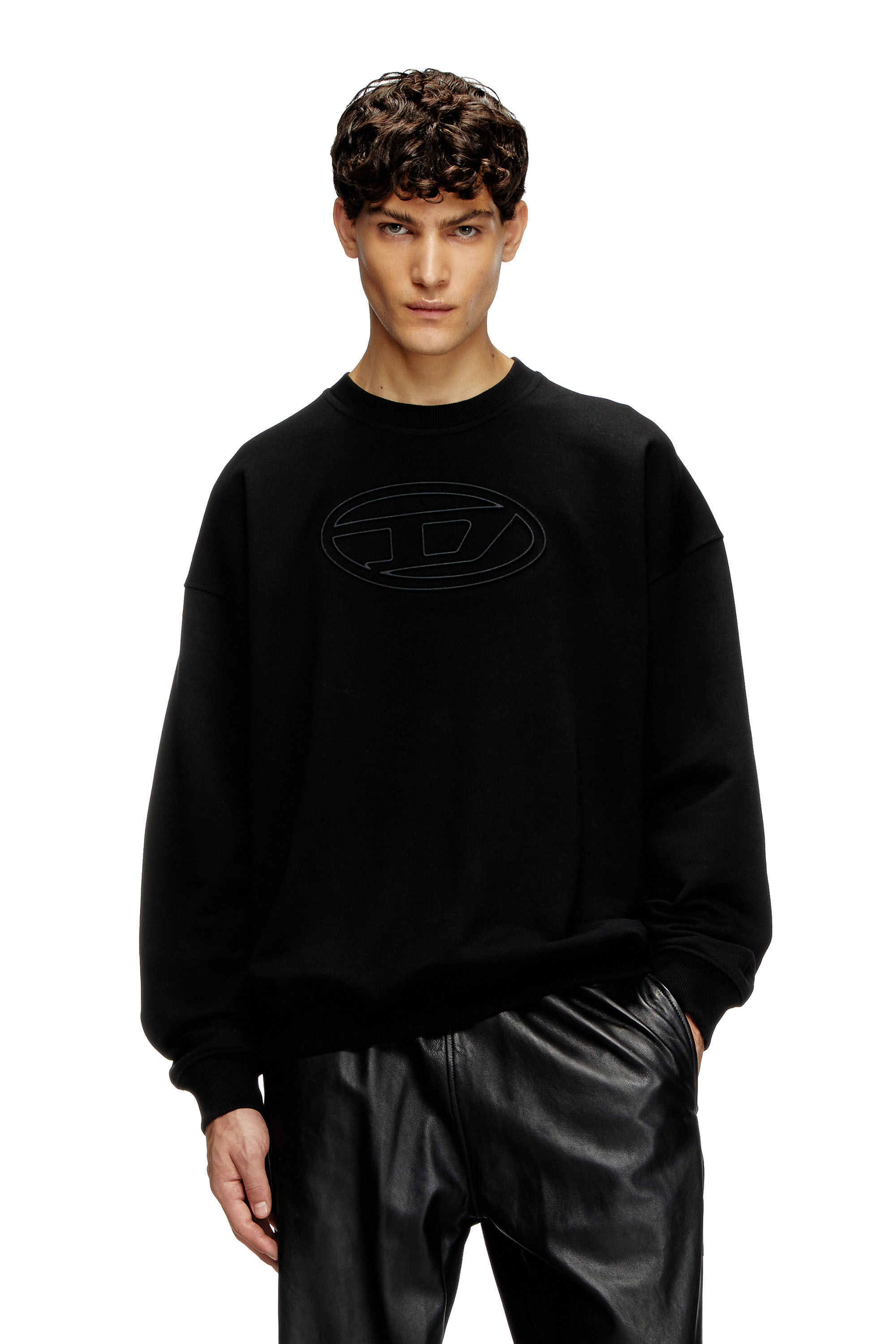 Diesel - S-MART-BIGOVAL, Sudadera con Oval D en relieve Hombre in Negro - 3