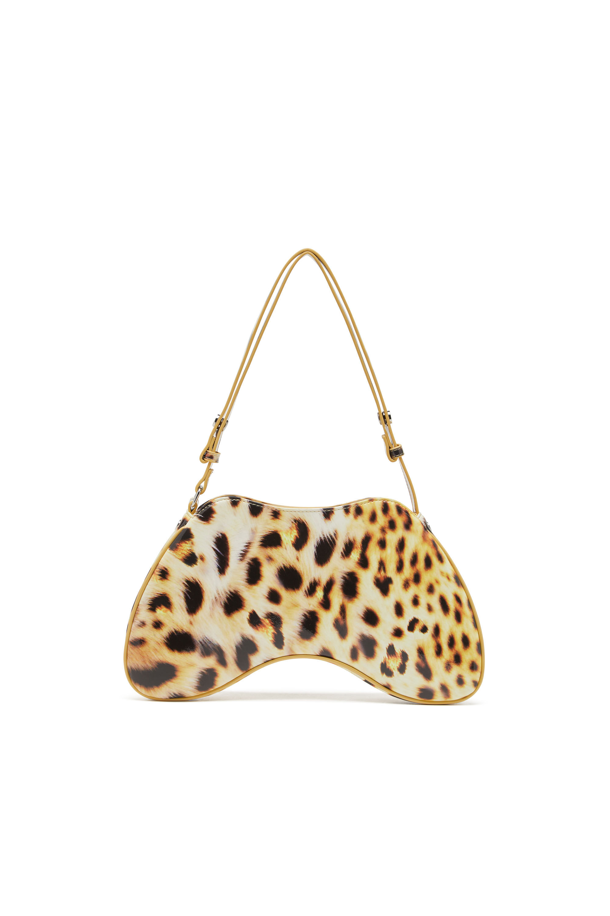 Diesel - PLAY SHOULDER, Play-Bolso de hombro brillante con estampado de gato Mujer in Amarillo - 3